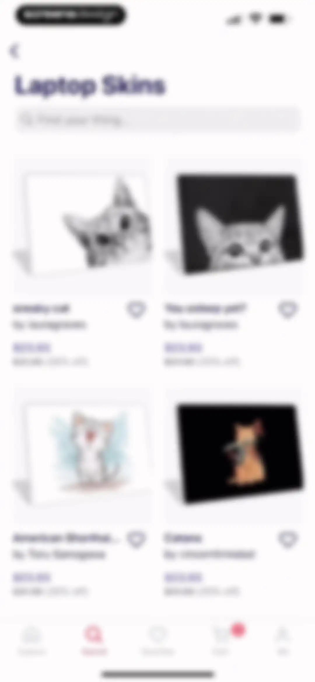 Redbubble - Shop original art screen 73