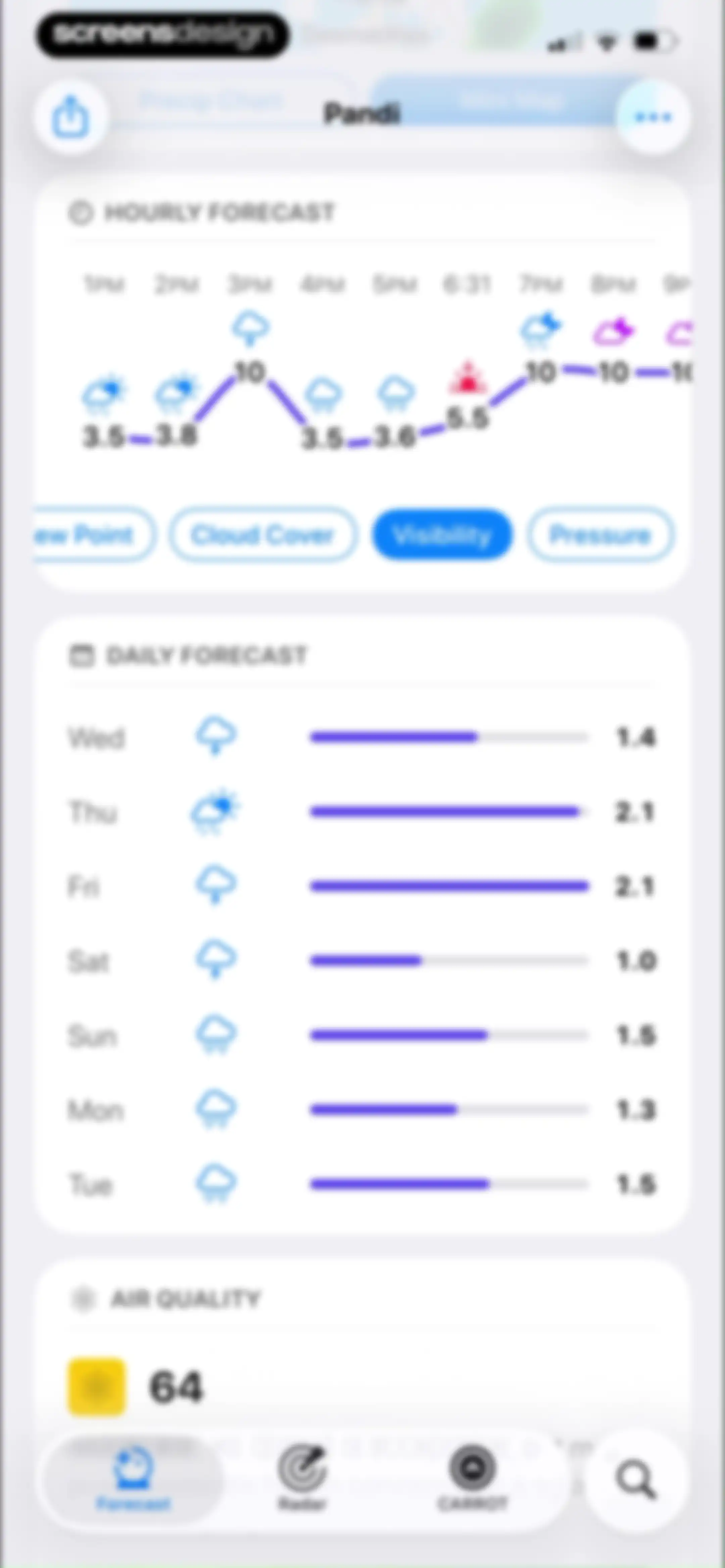 CARROT Weather: Alerts & Radar screen 57
