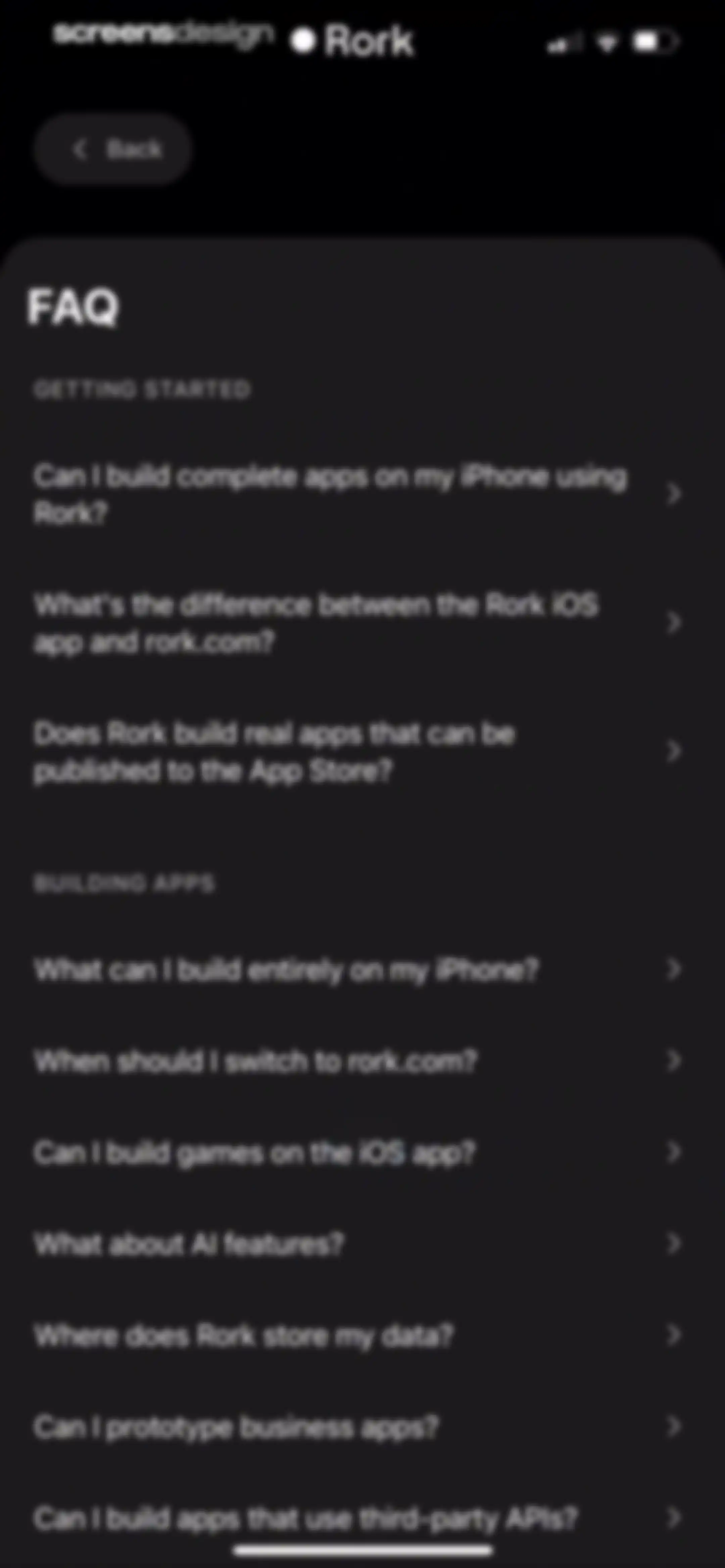 Rork screen 60