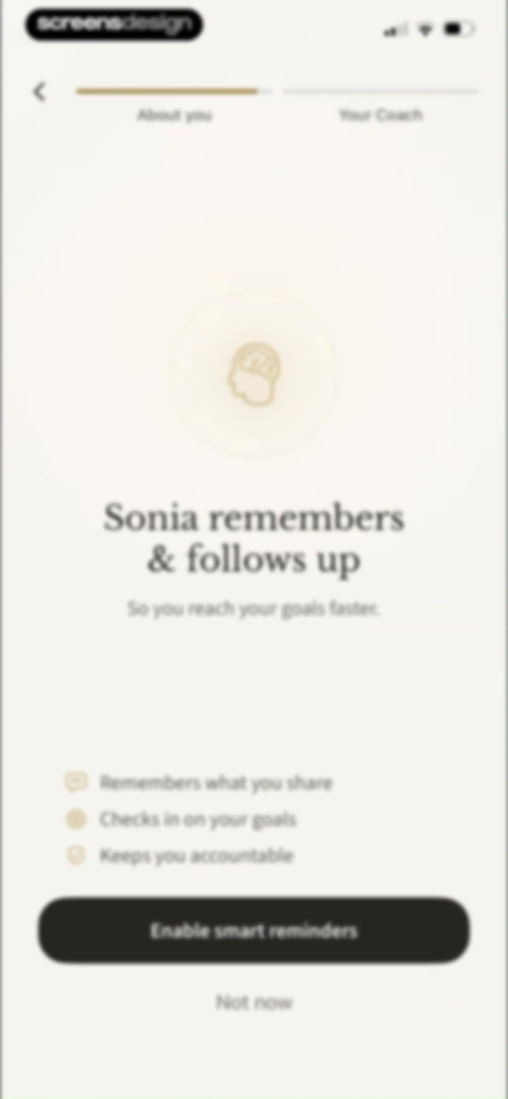 Sonia: AI for Mental Health screen 21