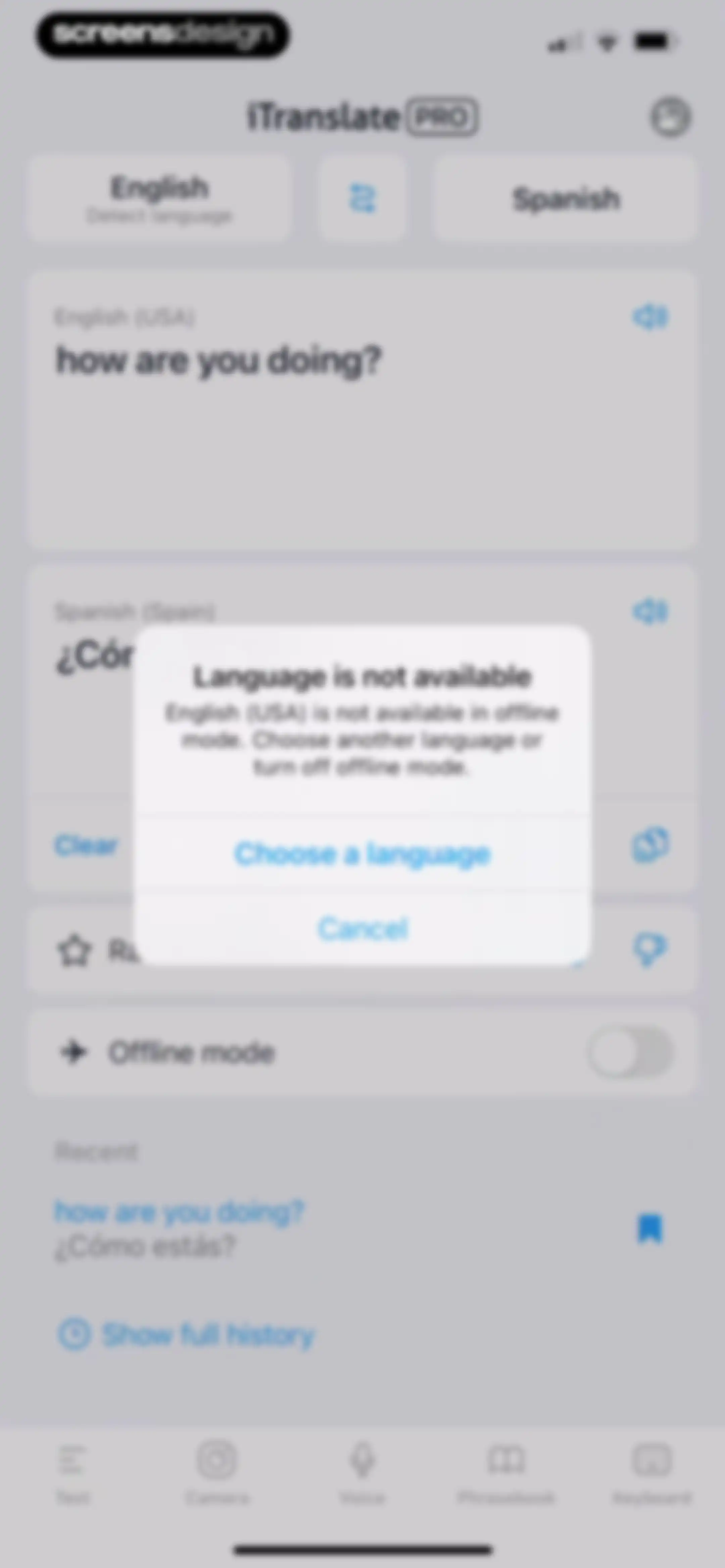 iTranslate Translator screen 40