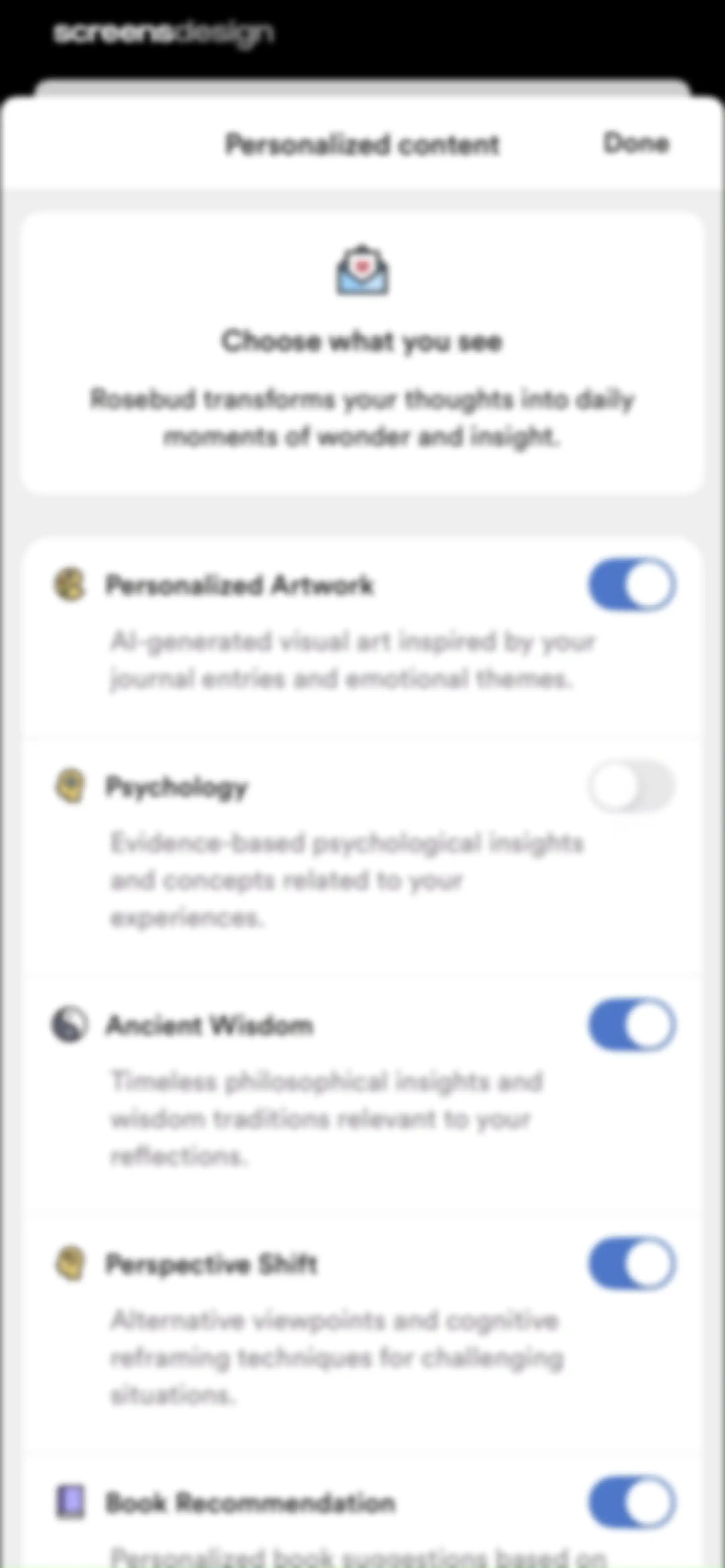 Rosebud: AI Journal & Diary screen 107