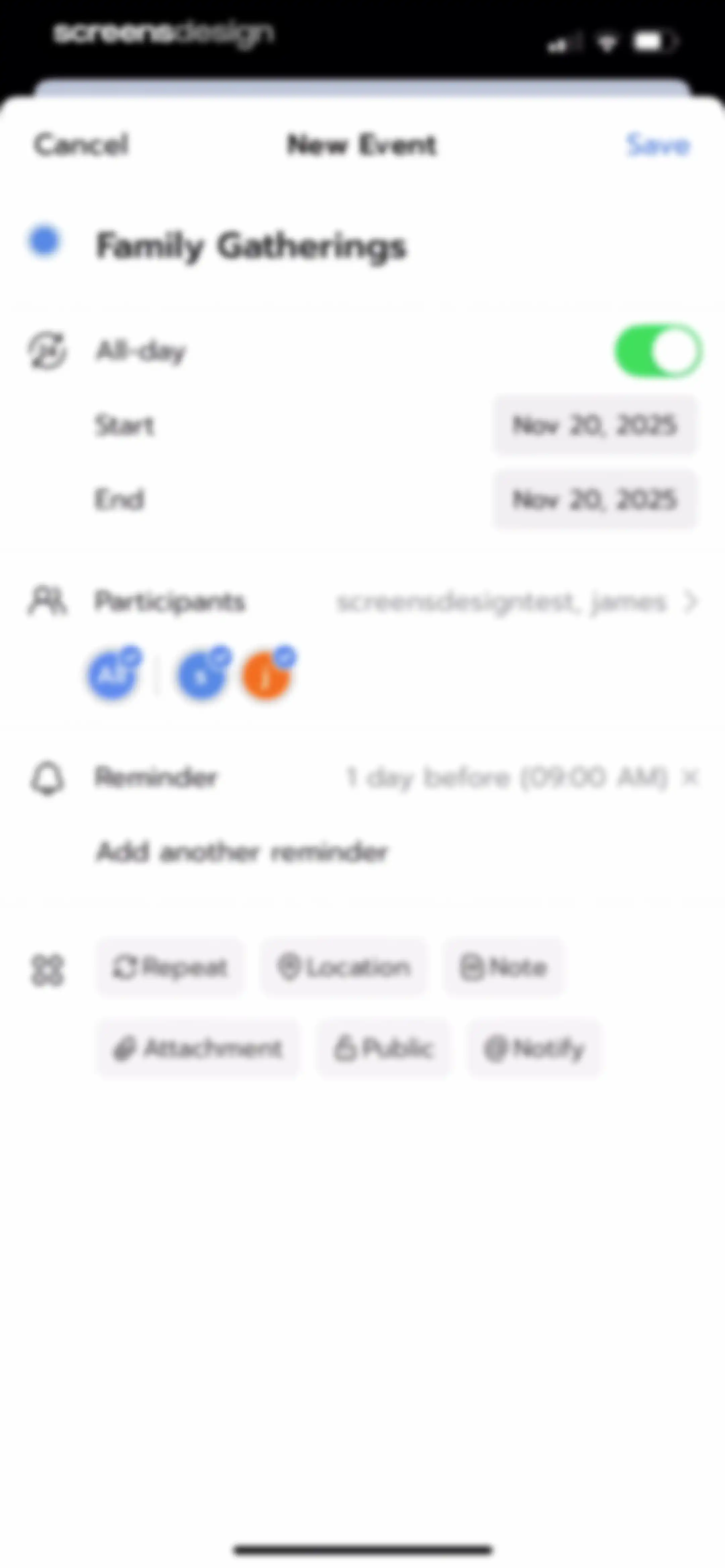 Shared Family Calendar: FamCal screen 50
