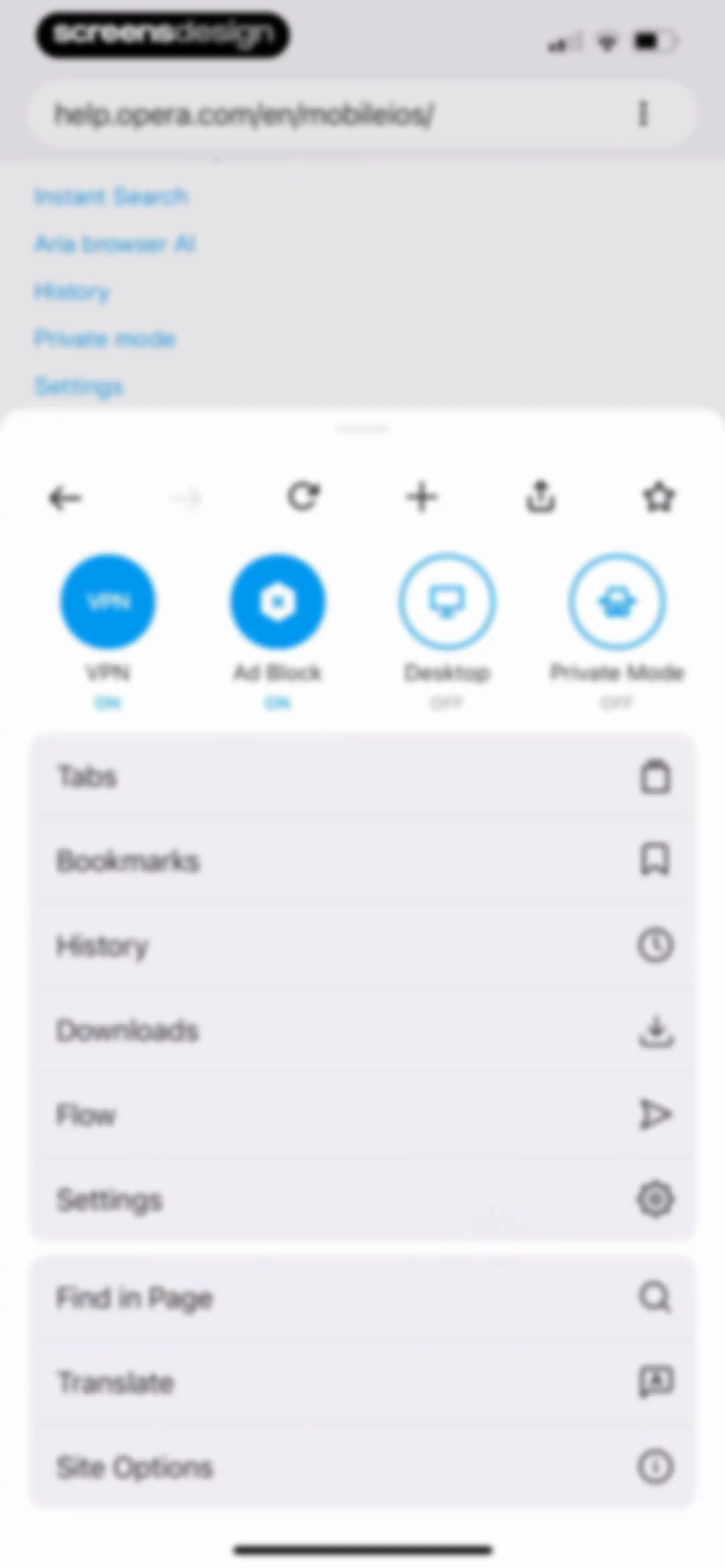 Opera: AI browser with VPN screen 161