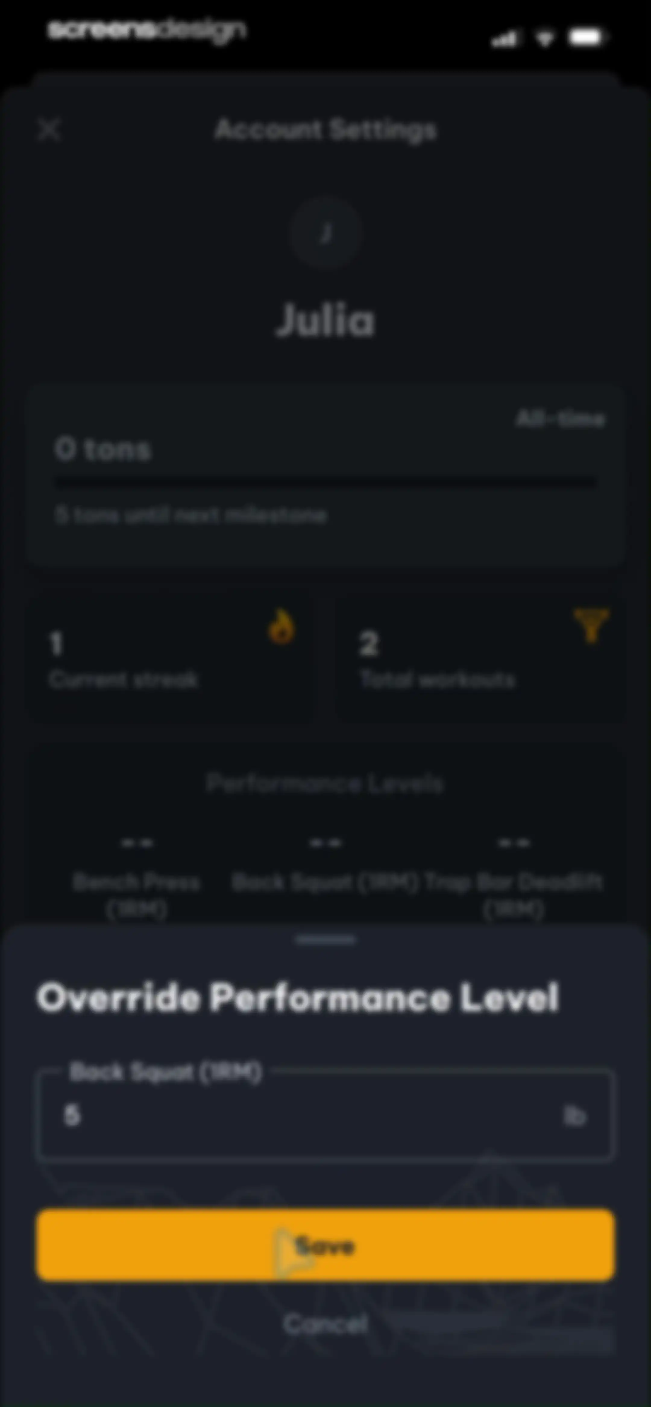 Peak Strength screen 65