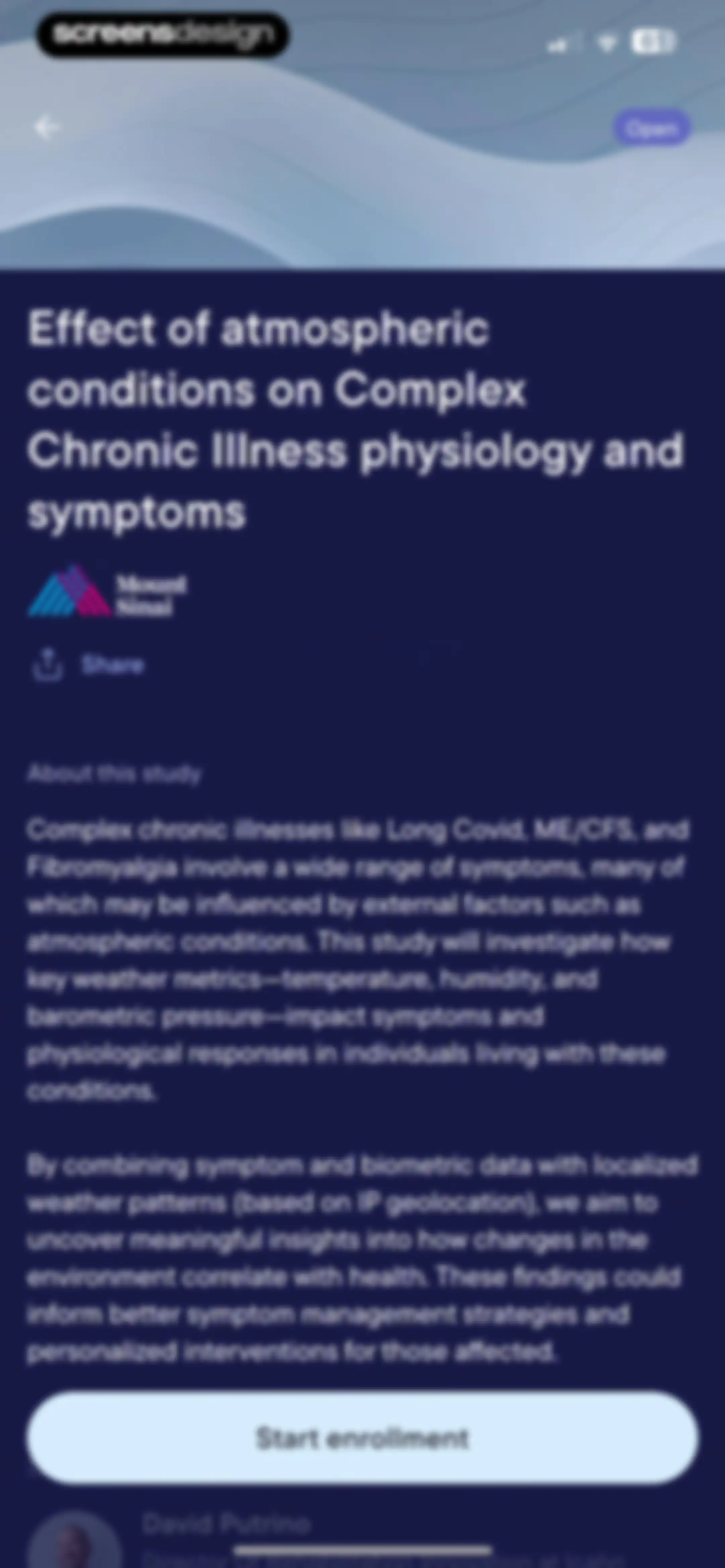 Visible: Pacing for illness screen 131