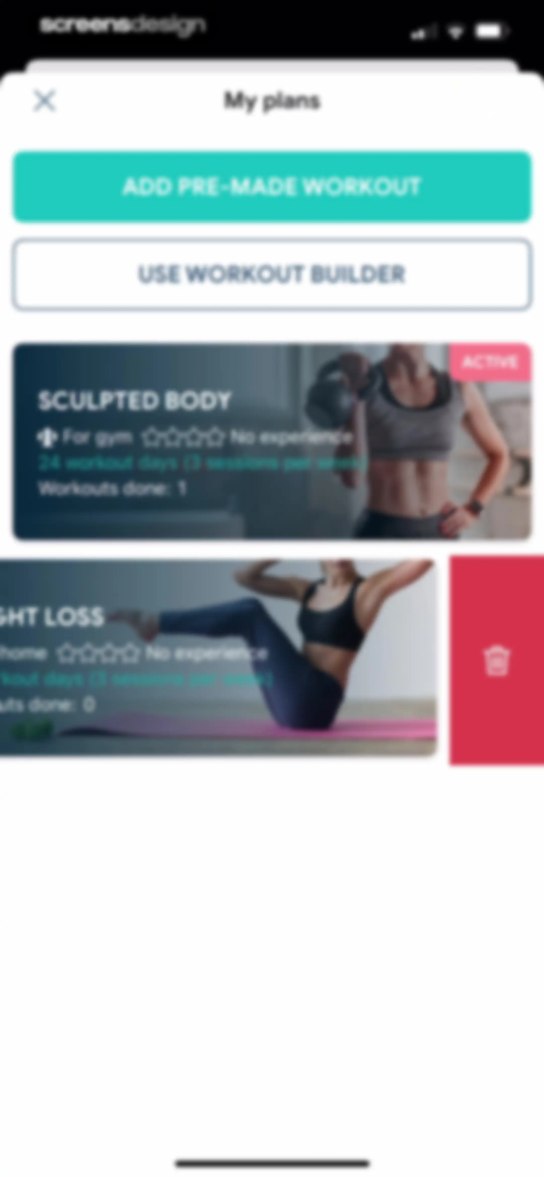 Fitness App: Gym Workout Plan screen 100