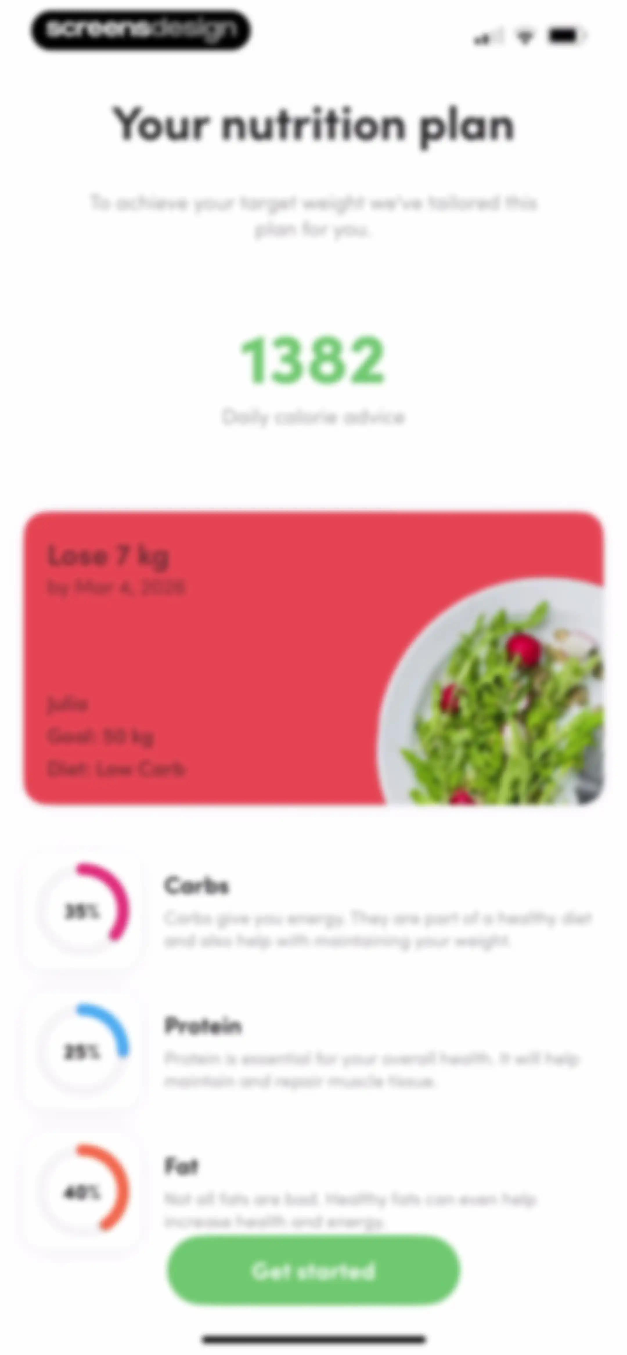 Calories and nutrition tracker screen 29