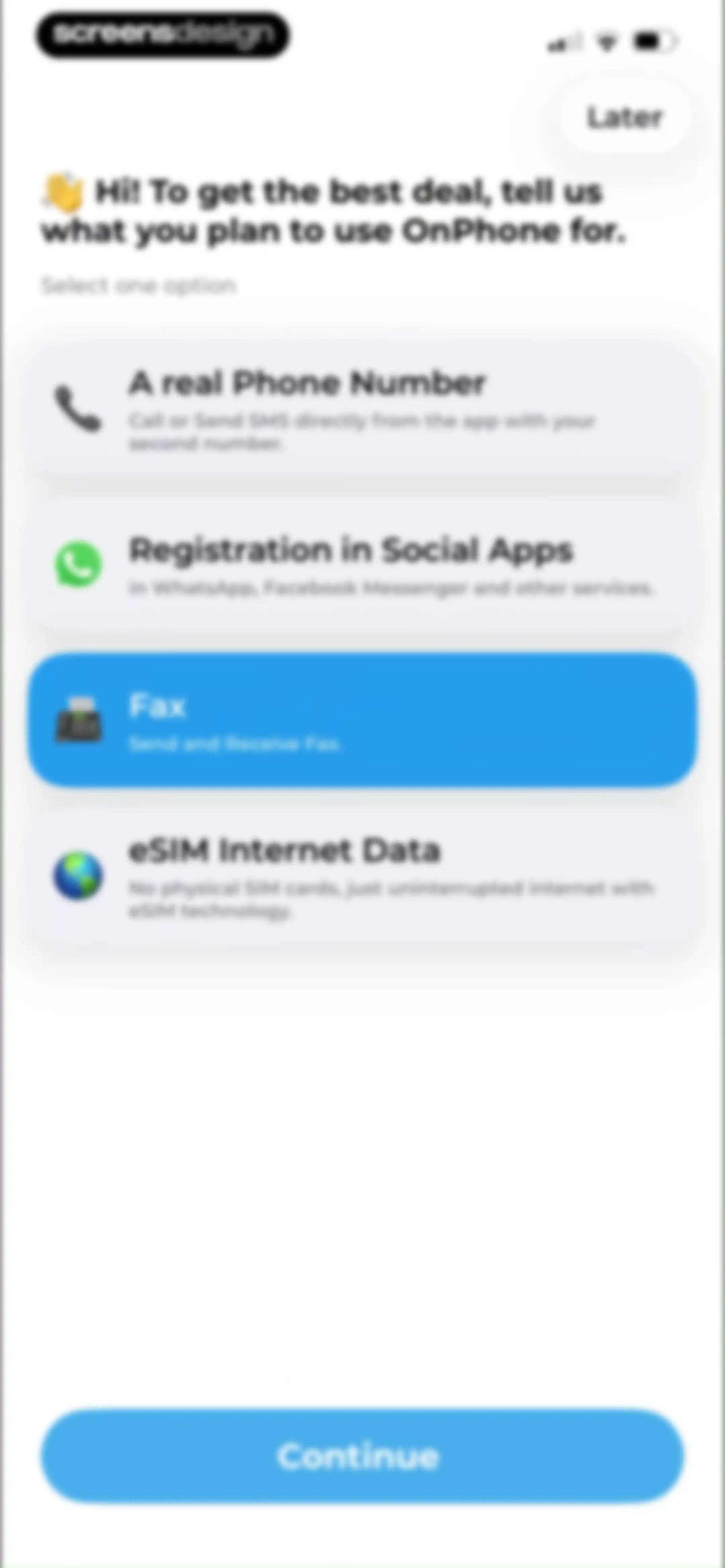 OnPhone: Second Number & eSIM screen 57