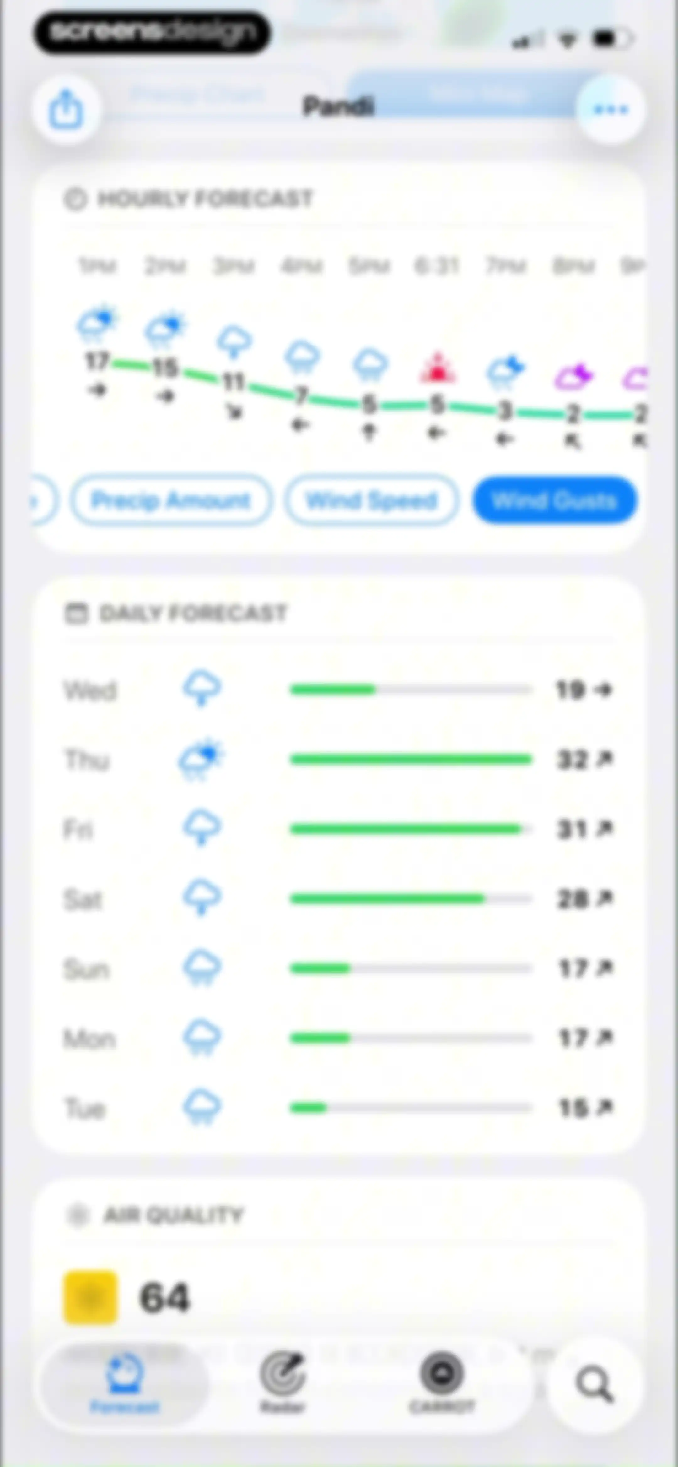 CARROT Weather: Alerts & Radar screen 52