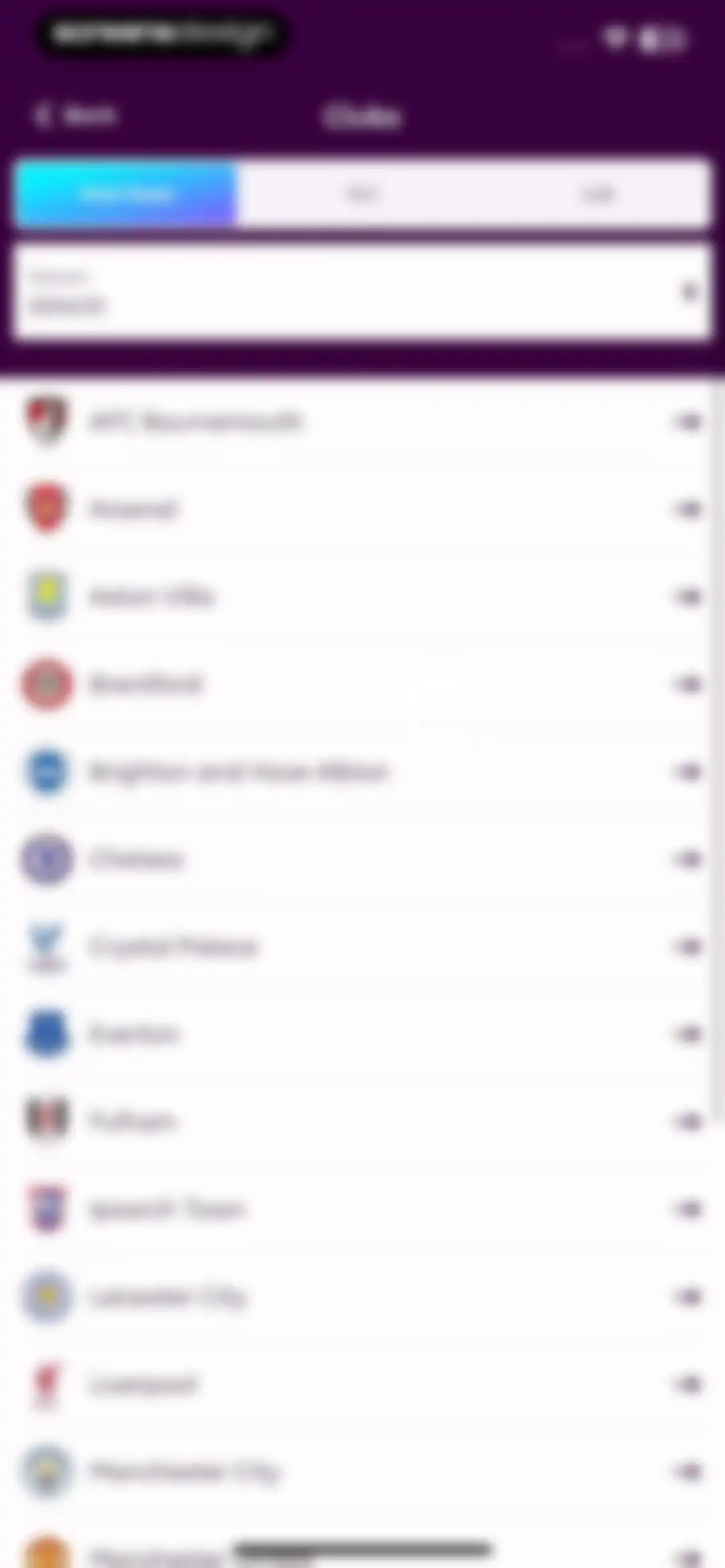 Premier League - Scores, News screen 89