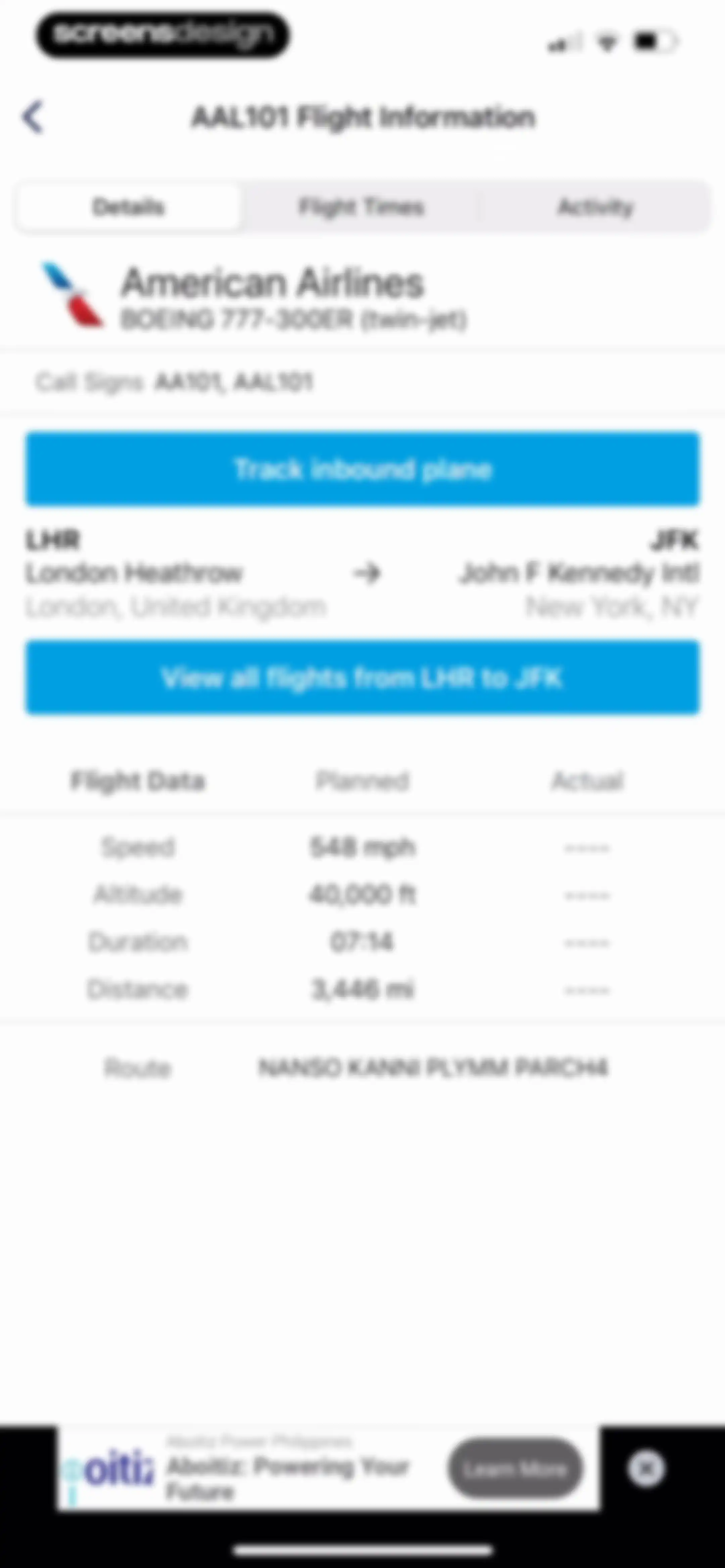 FlightAware Flight Tracker screen 21