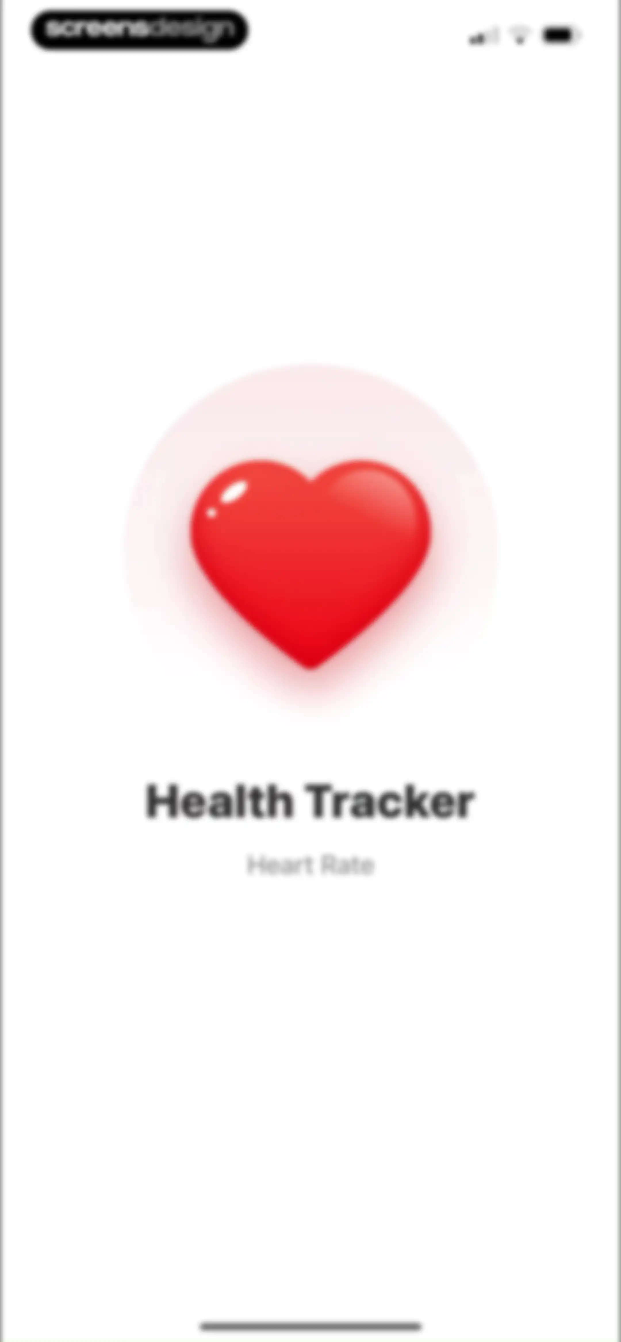 Health Tracker- HeartRate & BP screen 1