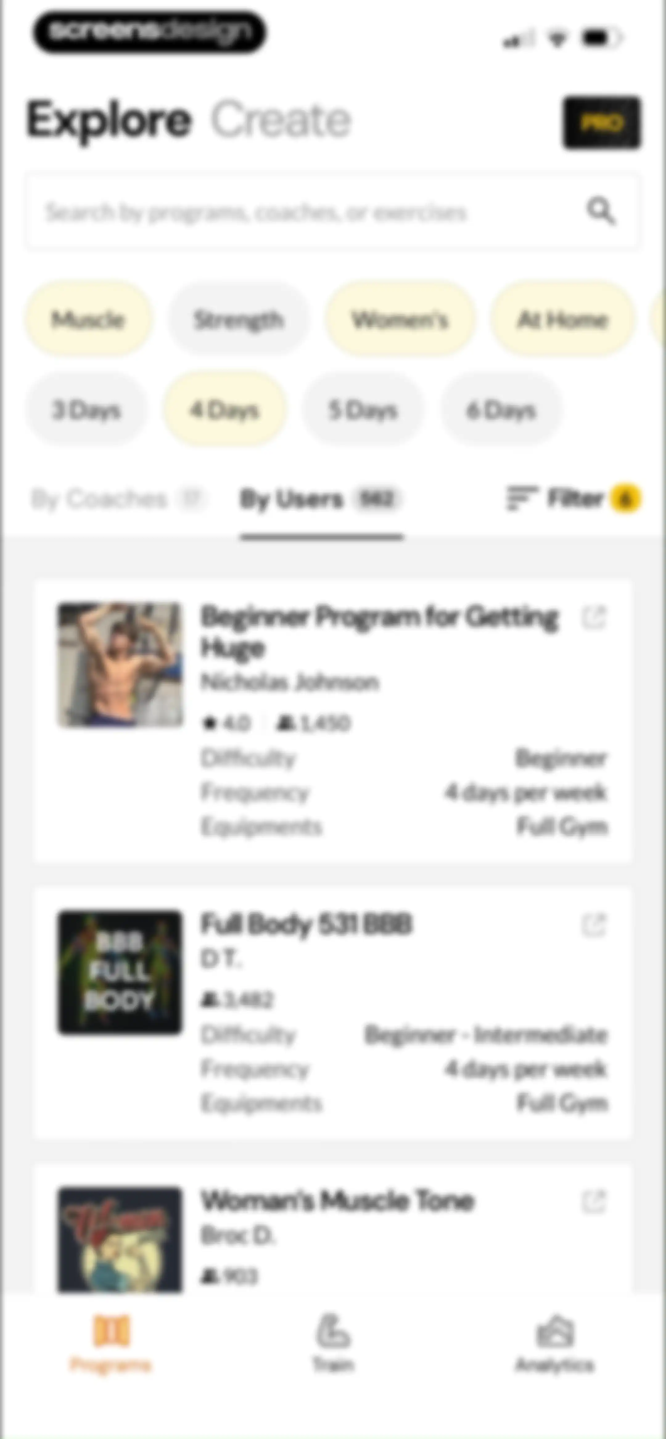 Boostcamp: Workout Programs screen 134