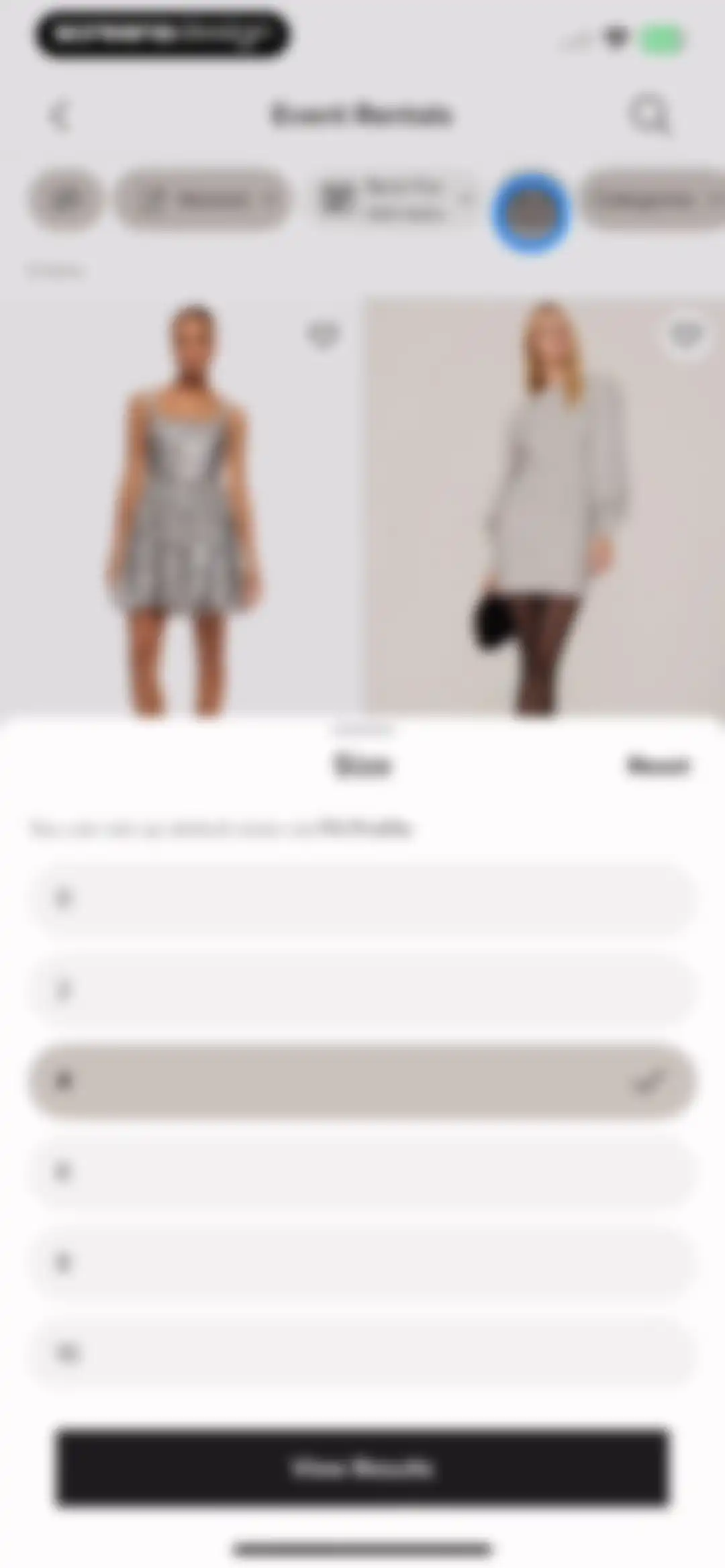 Rent the Runway (RTR) screen 42