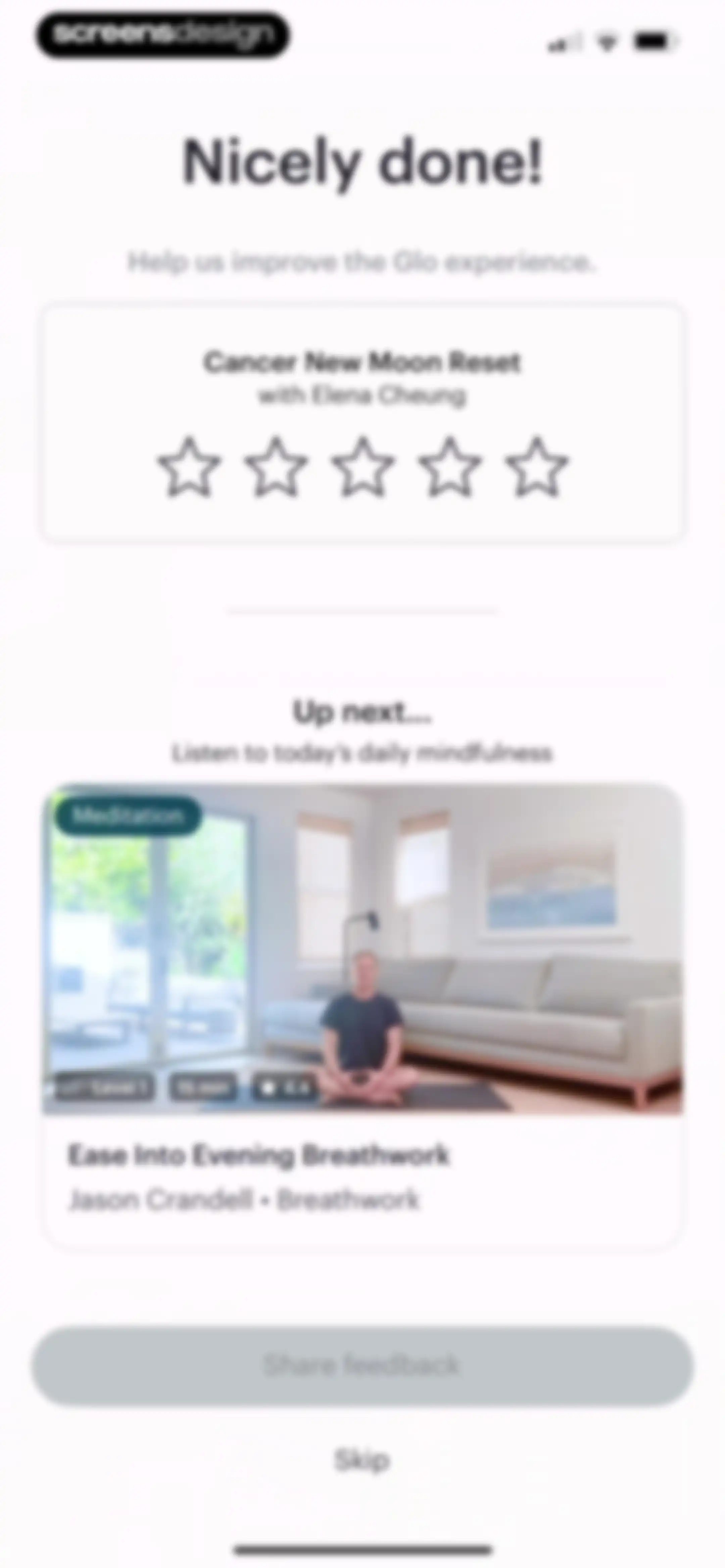 Glo | Yoga and Meditation App screen 95