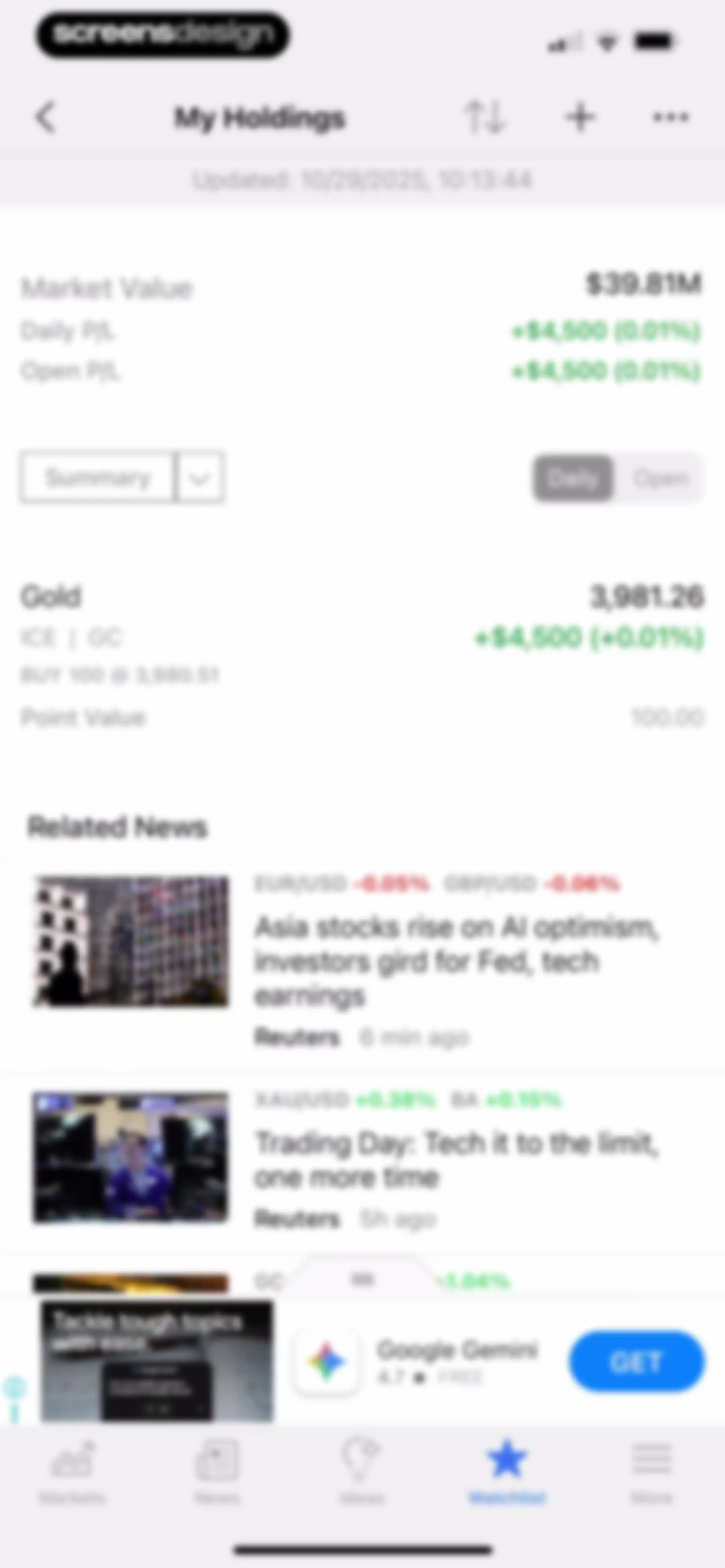 Investing.com: Stock Market screen 122