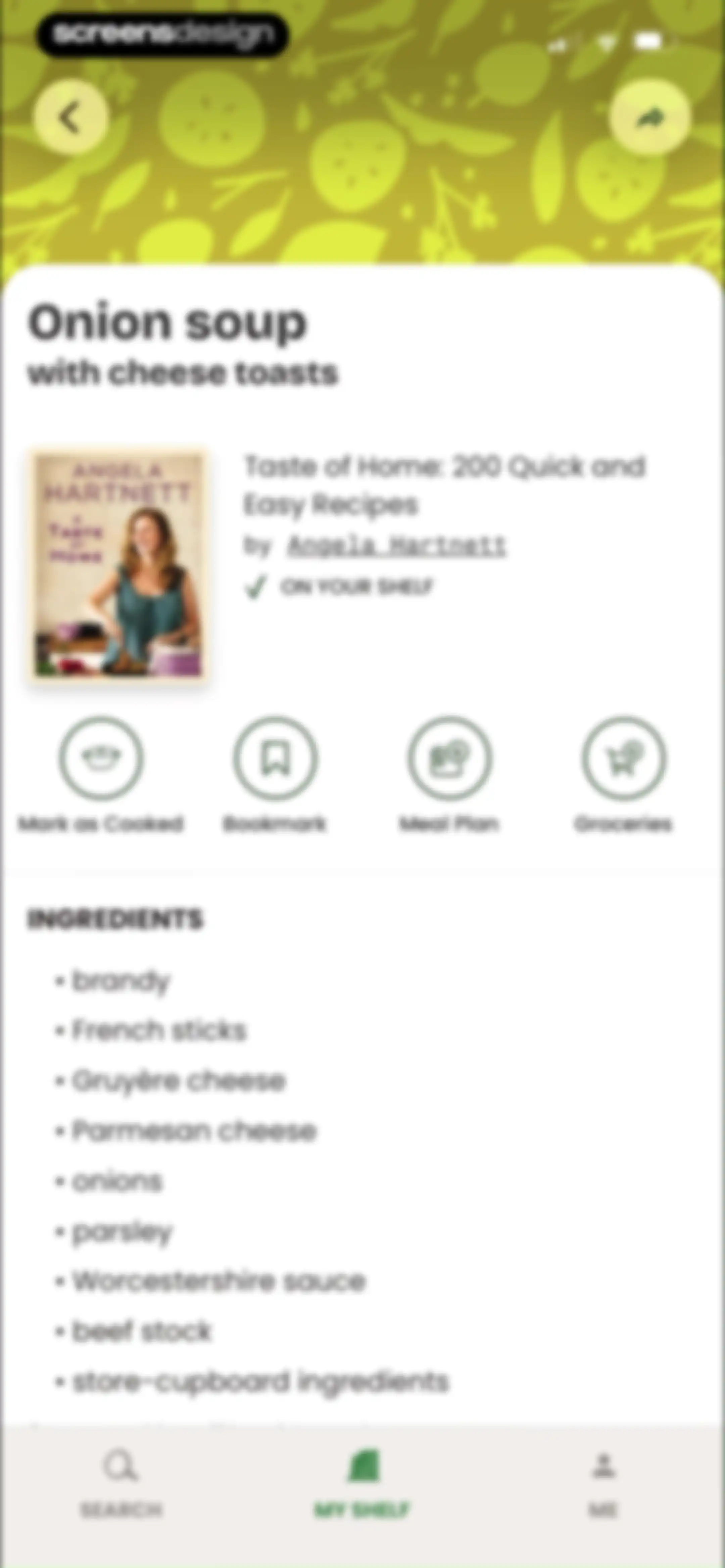 CookShelf: Search Cookbooks screen 63