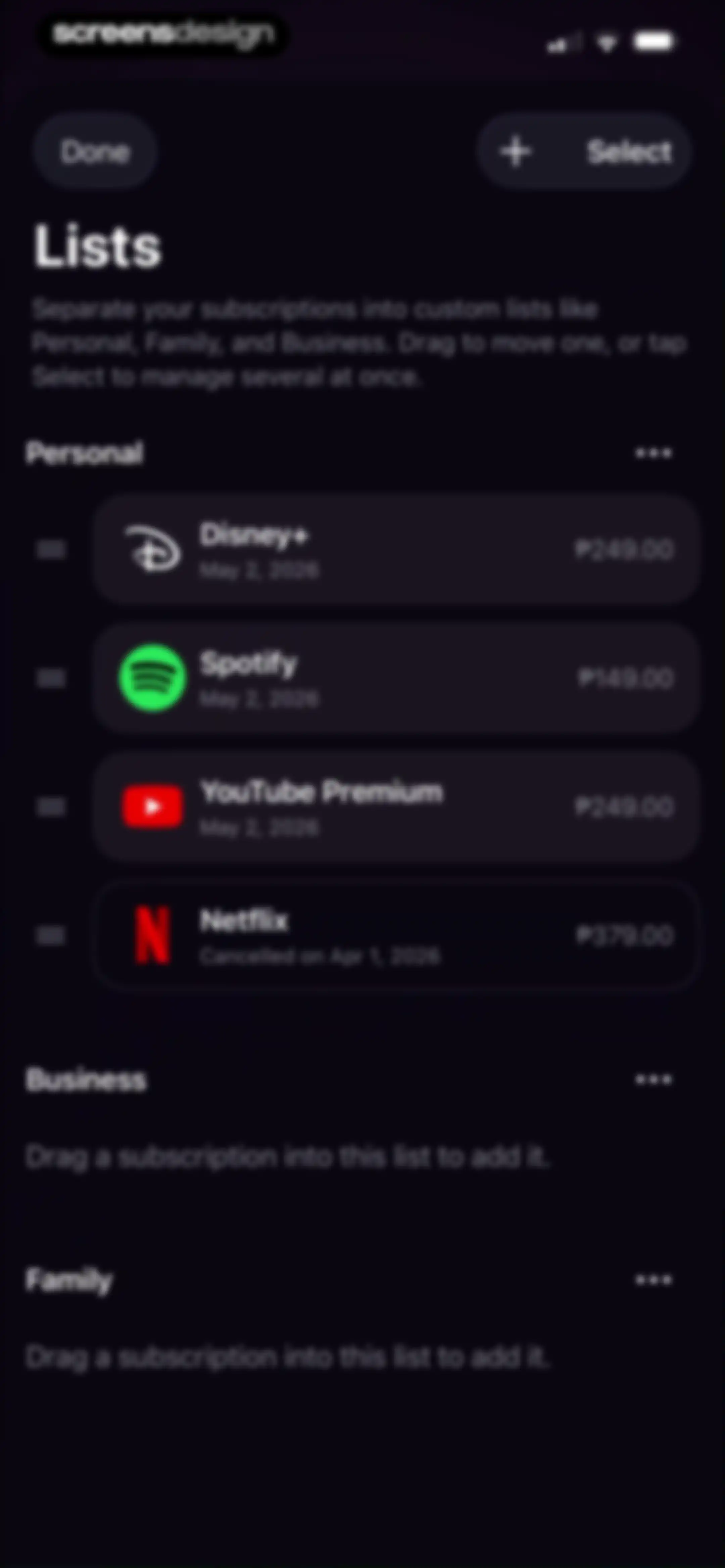 Subscription Manager: Orbit screen 26