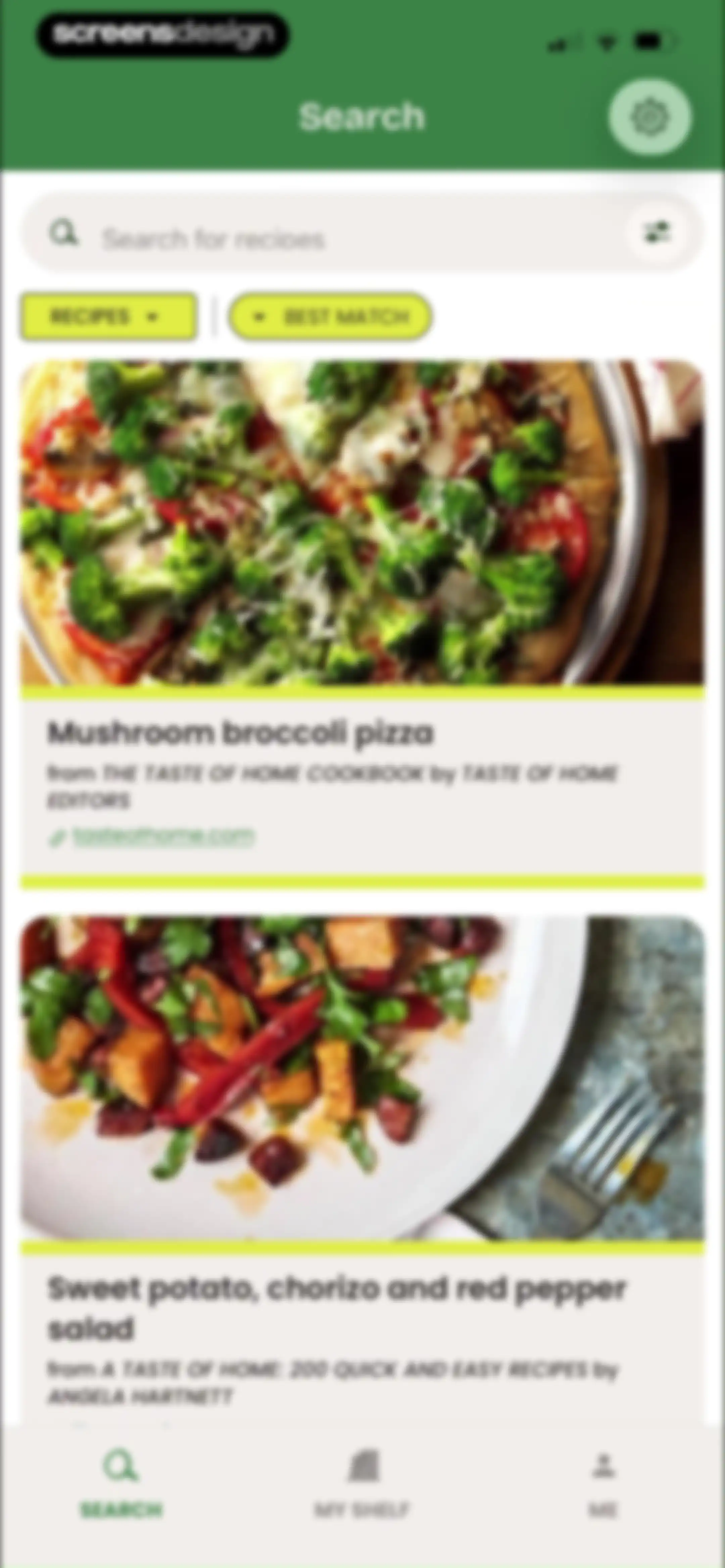 CookShelf: Search Cookbooks screen 84