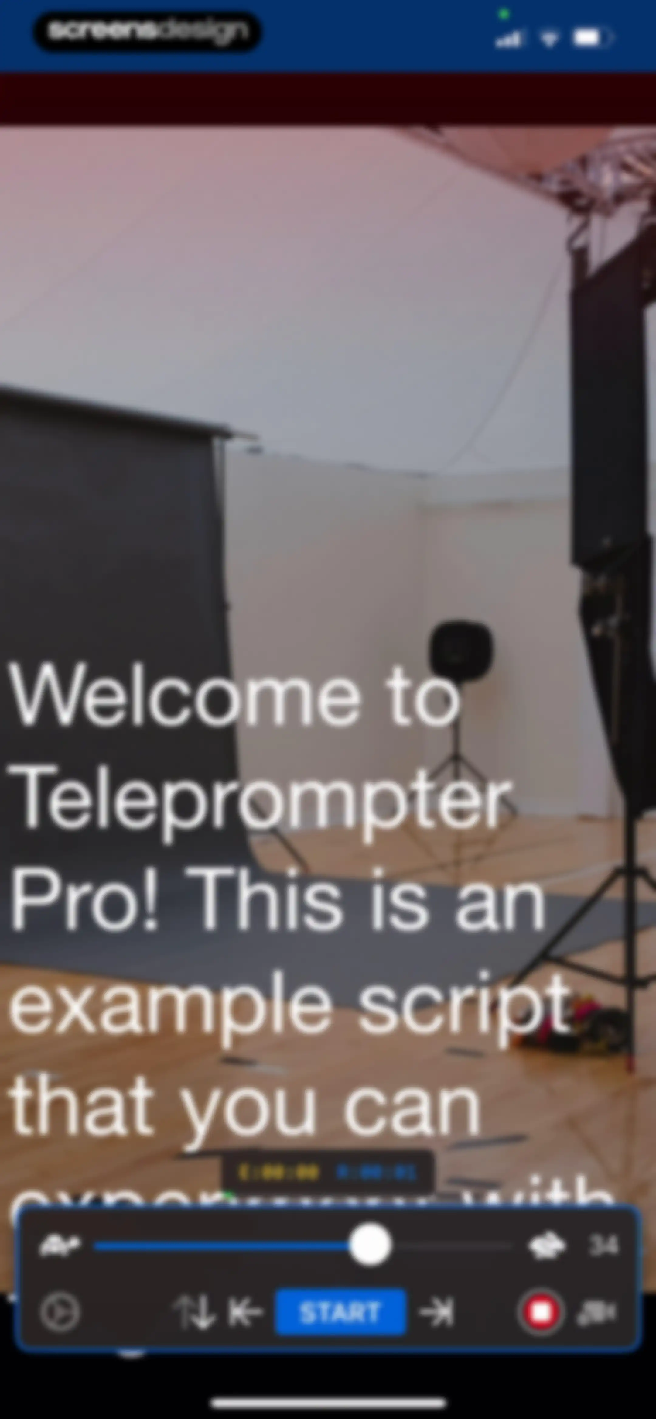 Teleprompter screen 41