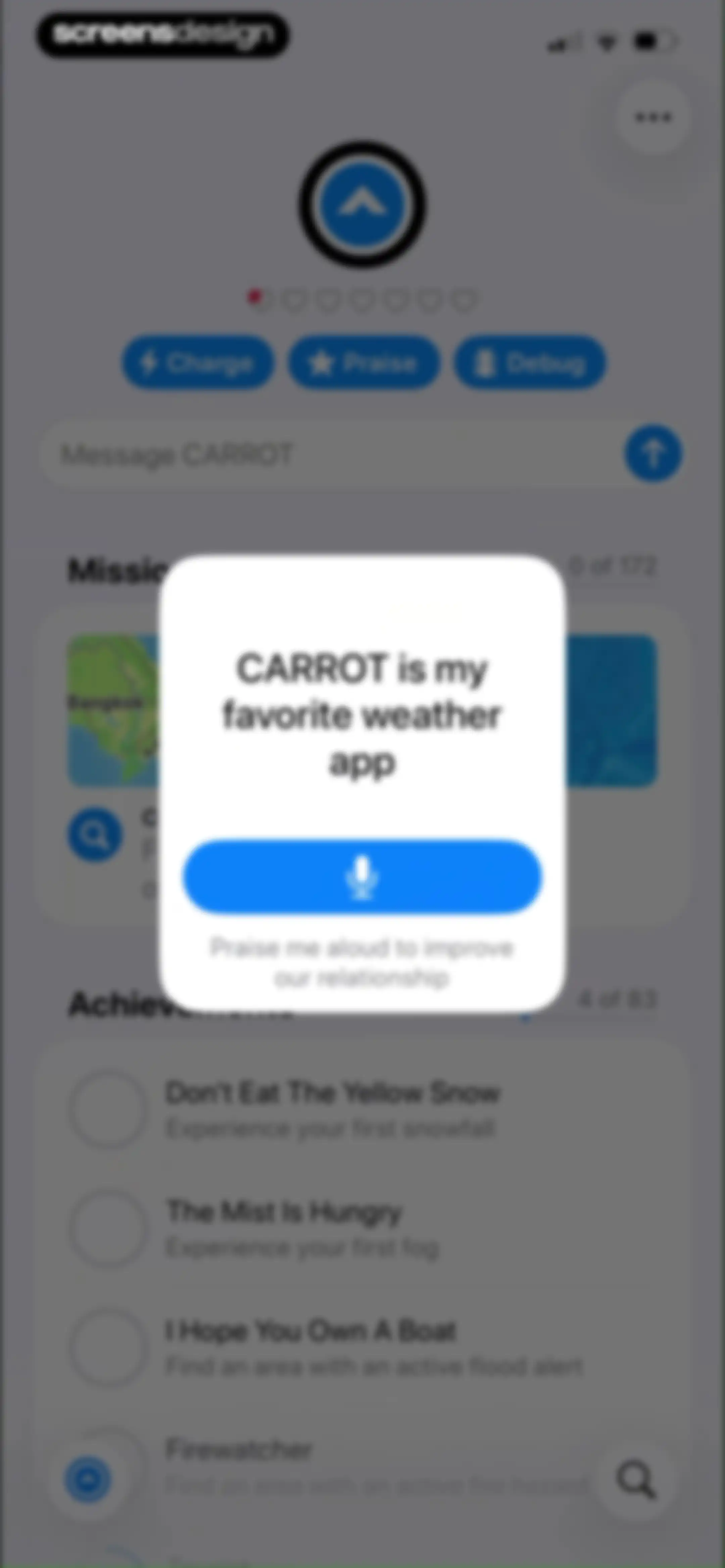 CARROT Weather: Alerts & Radar screen 99