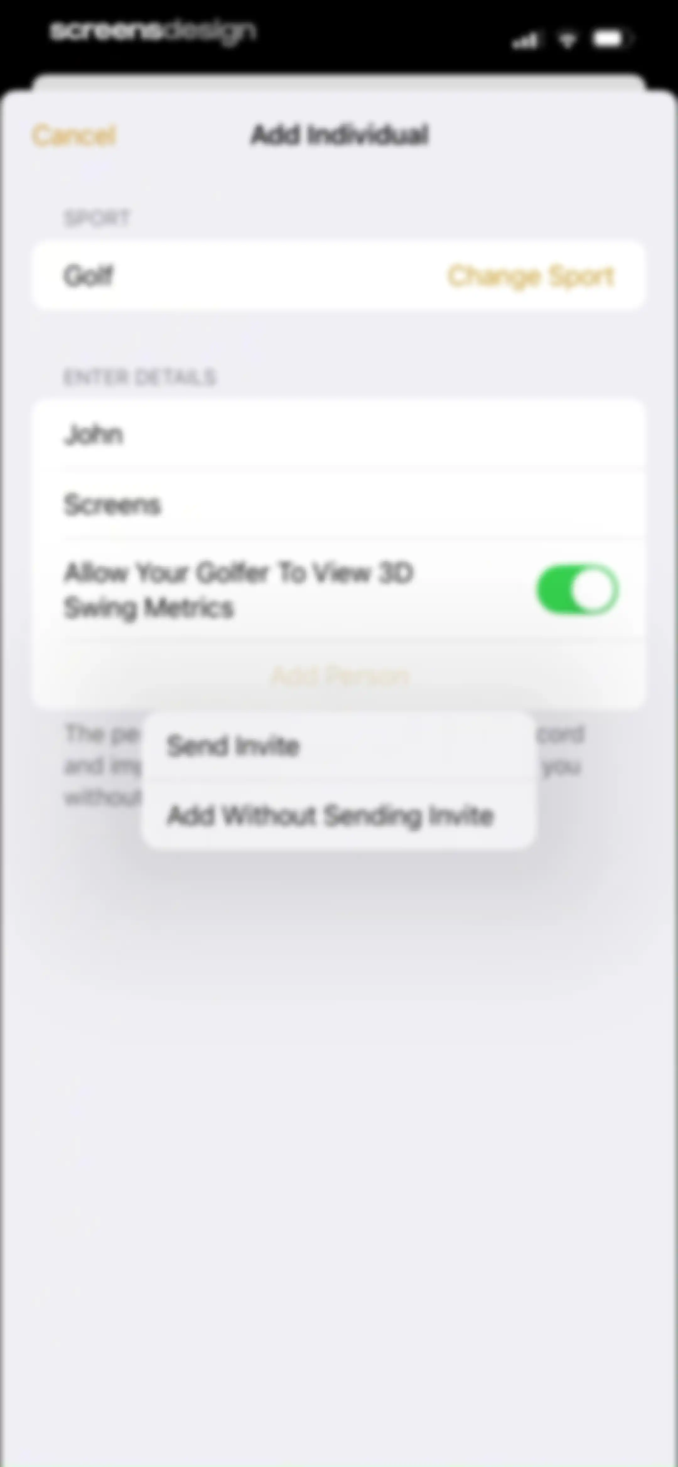 Onform: Video Analysis App screen 101