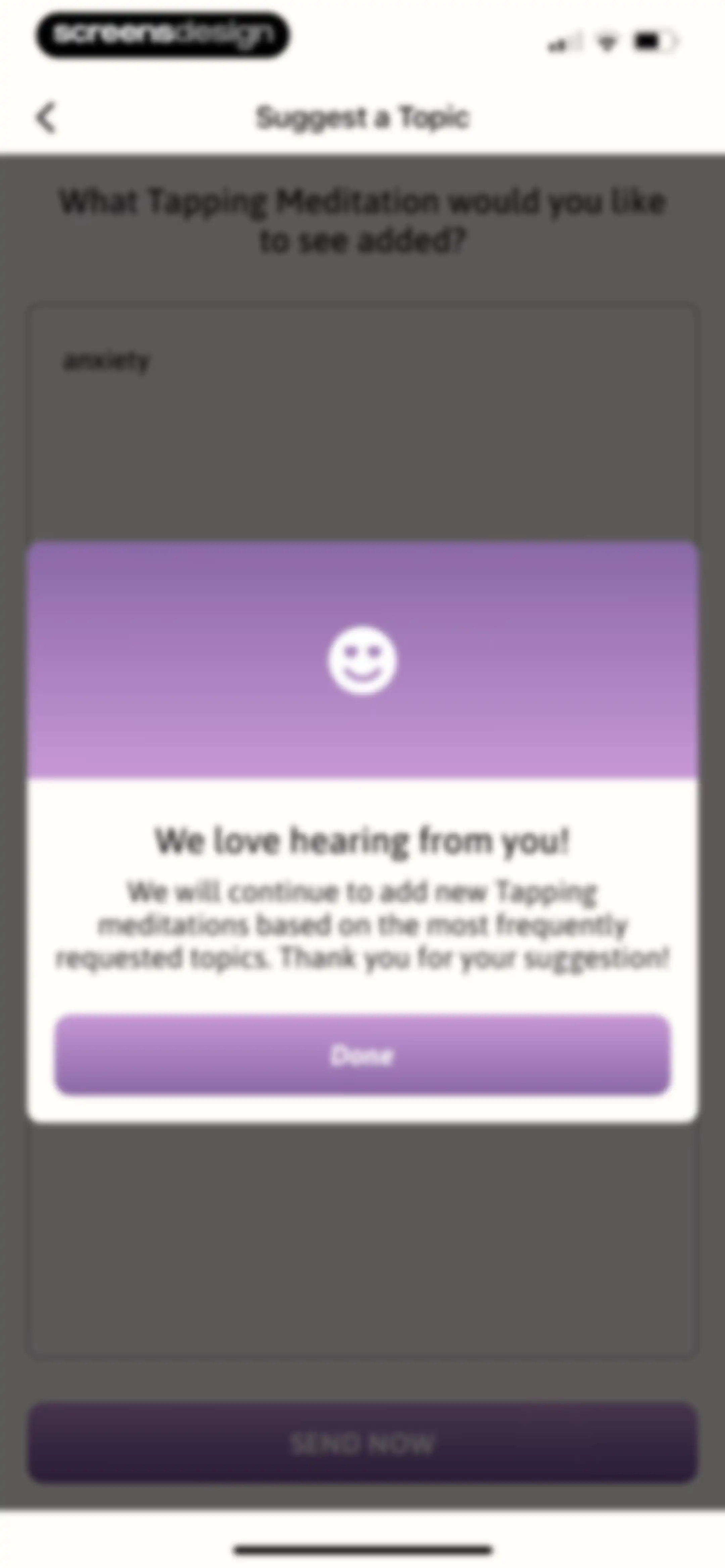 The Tapping Solution screen 110