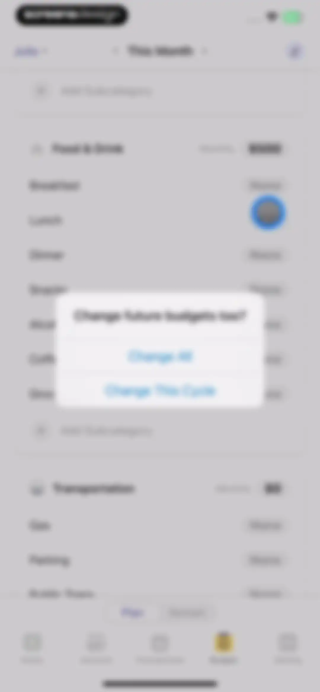 Budget app - spending tracker screen 77