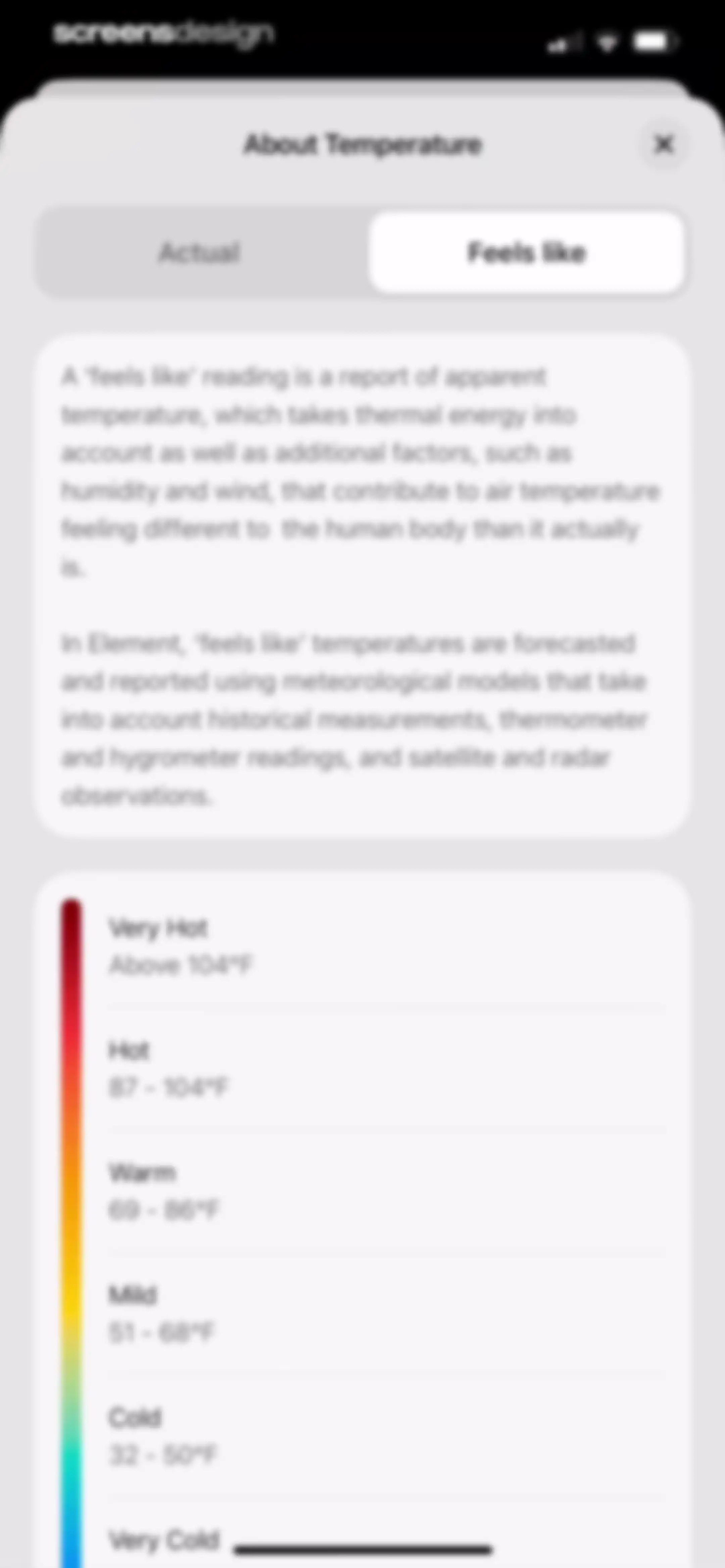 Element: Weather Radar screen 45