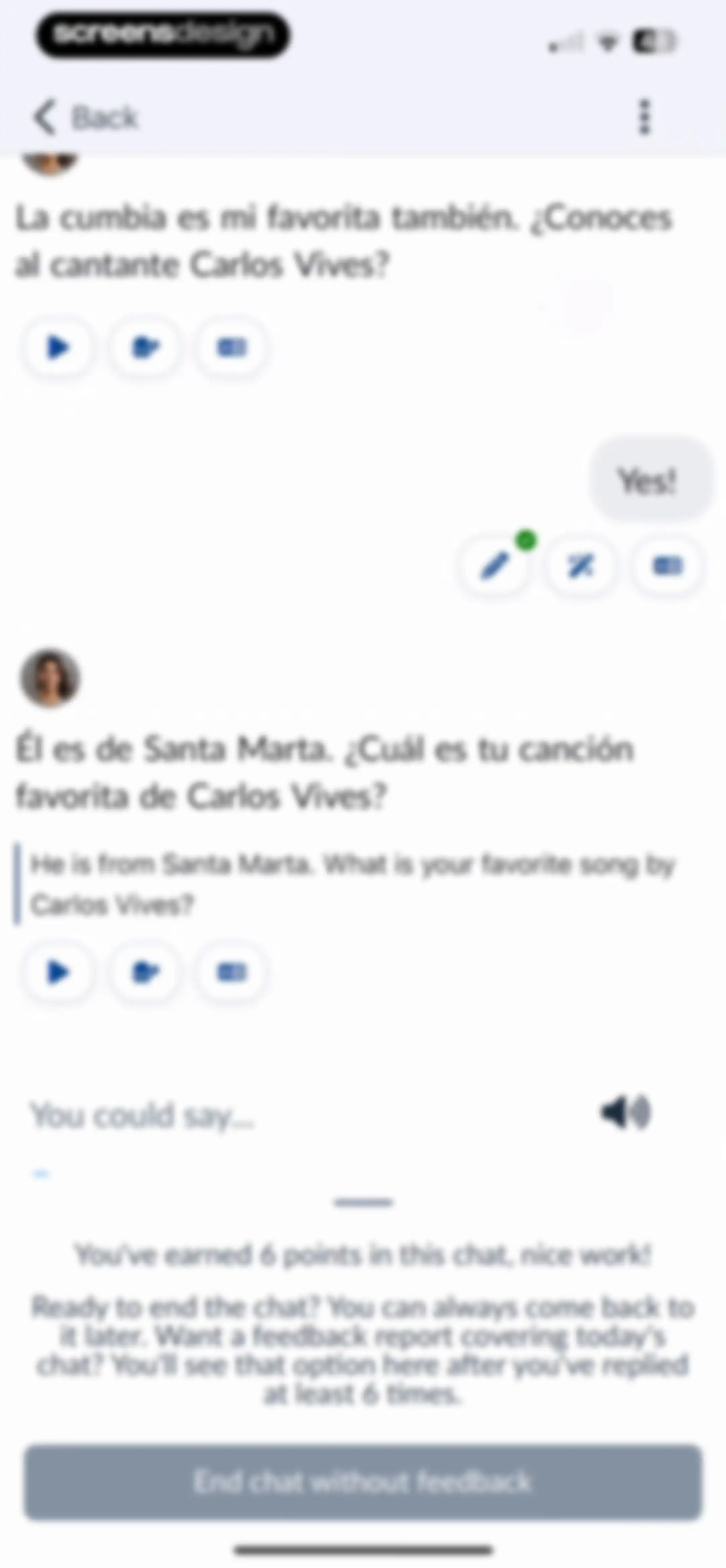 Langua: AI language learning screen 64