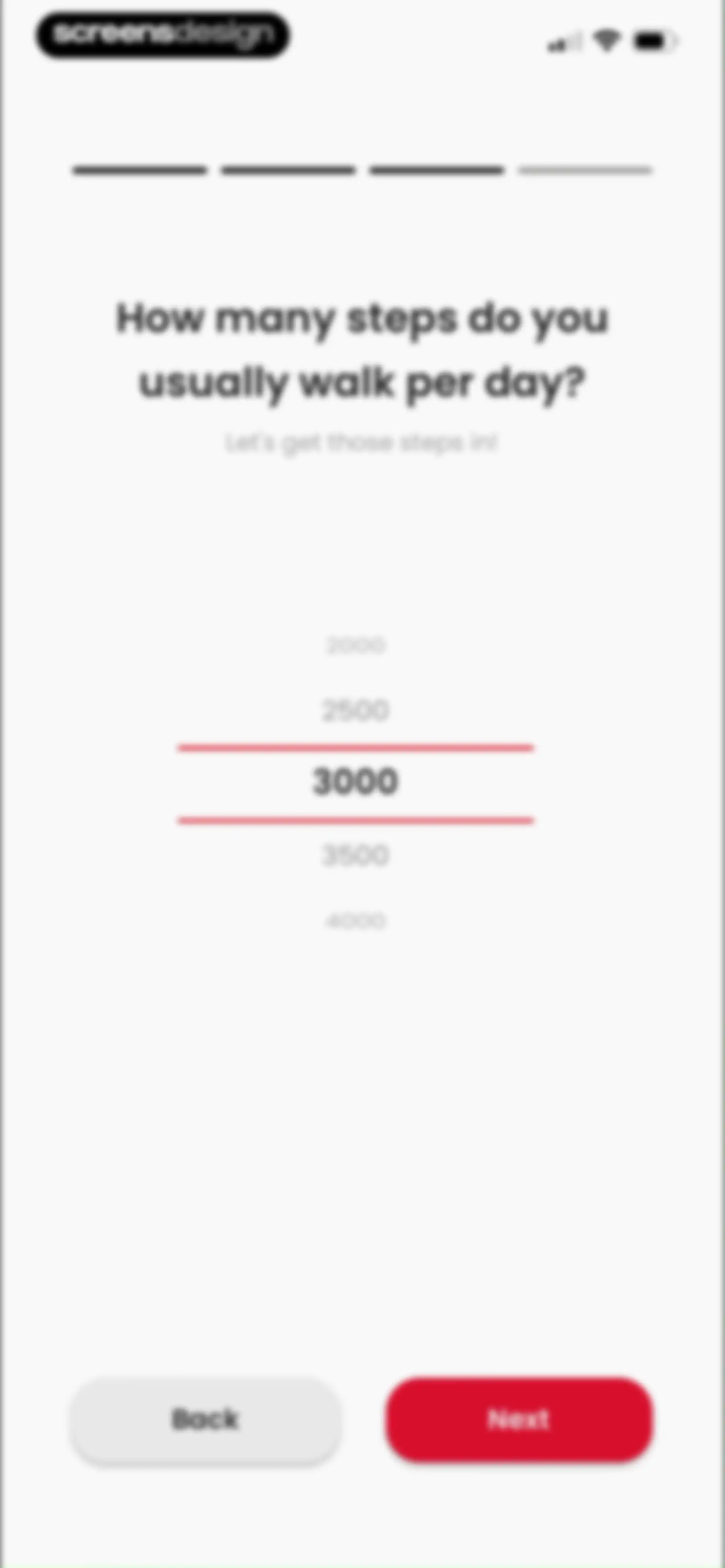90 Day Challenge screen 105