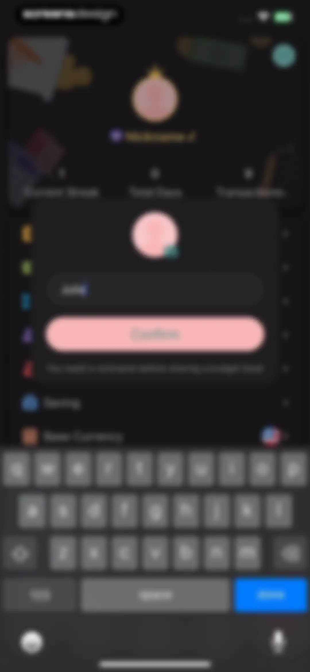 Budget app - spending tracker screen 97