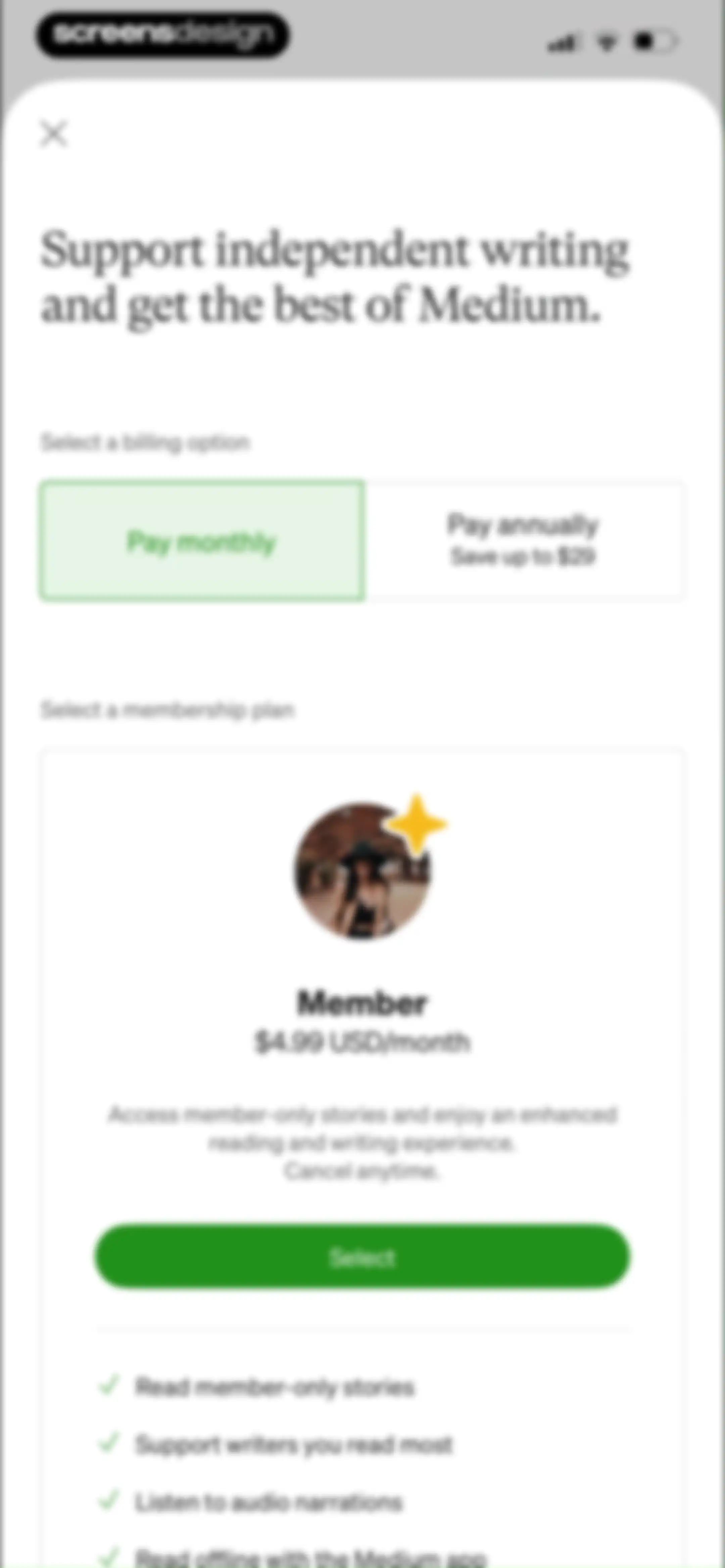 Medium: Read & Write Stories screen 120