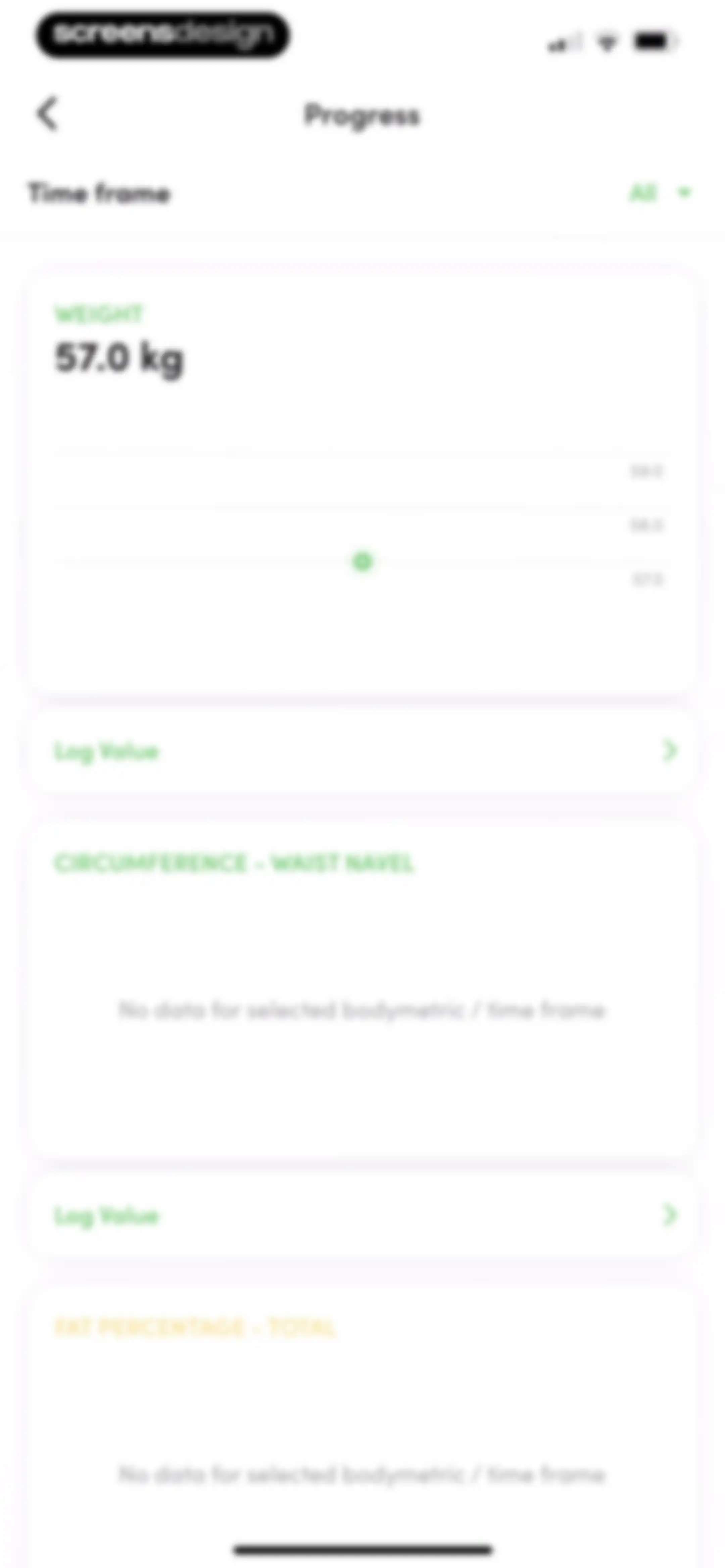Calories and nutrition tracker screen 87