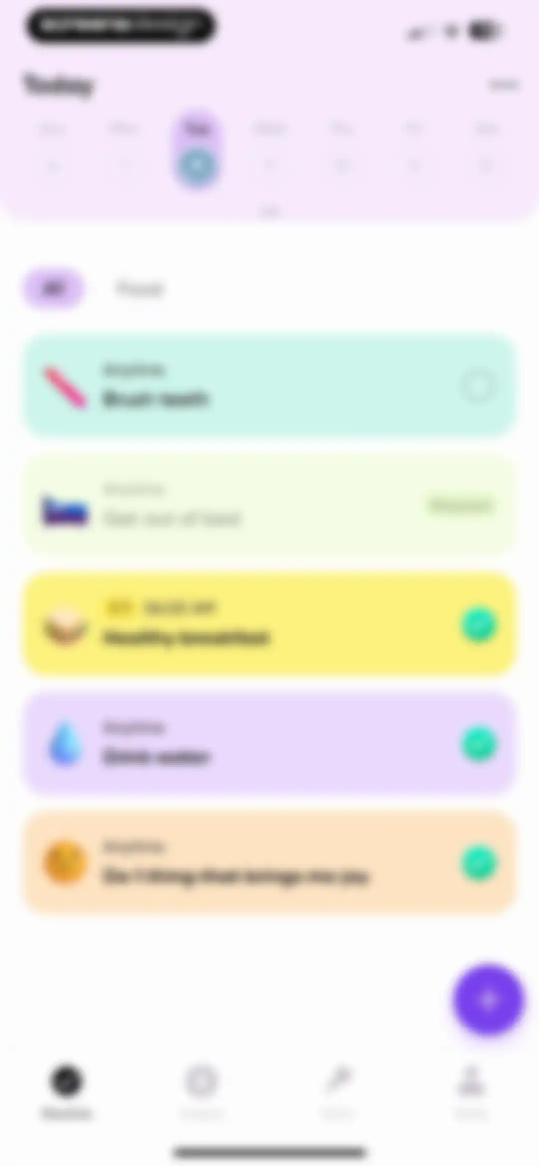 Me+ Lifestyle Routine screen 85