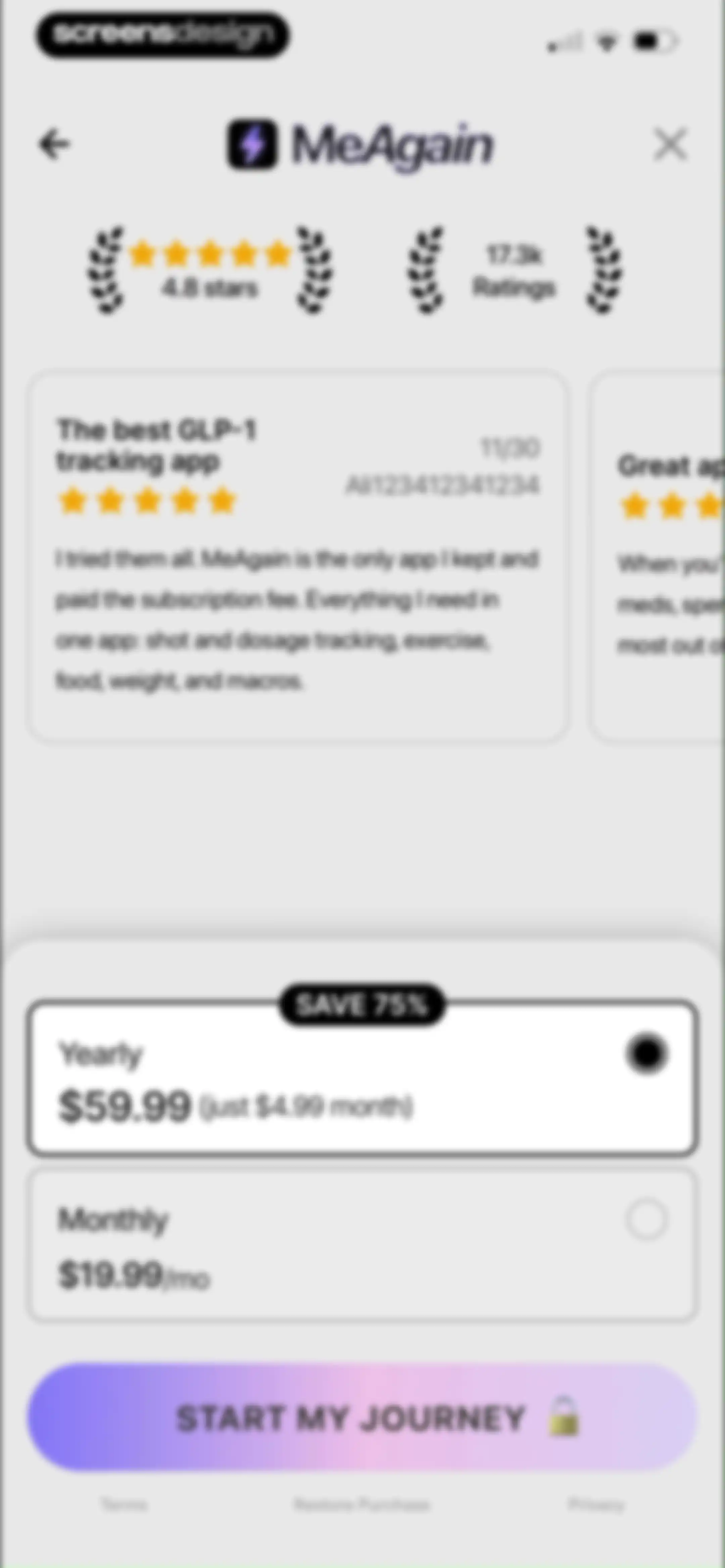 MeAgain: GLP-1 Tracker App screen 71
