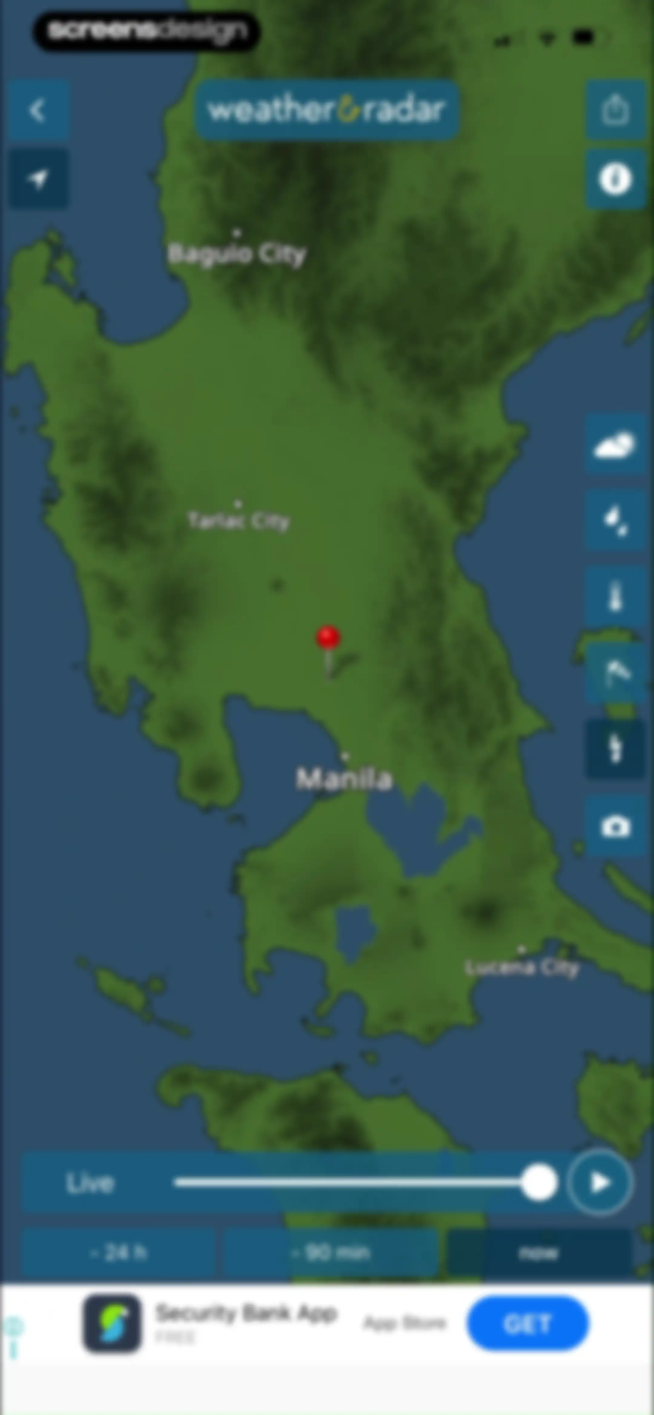 Weather & Radar screen 12