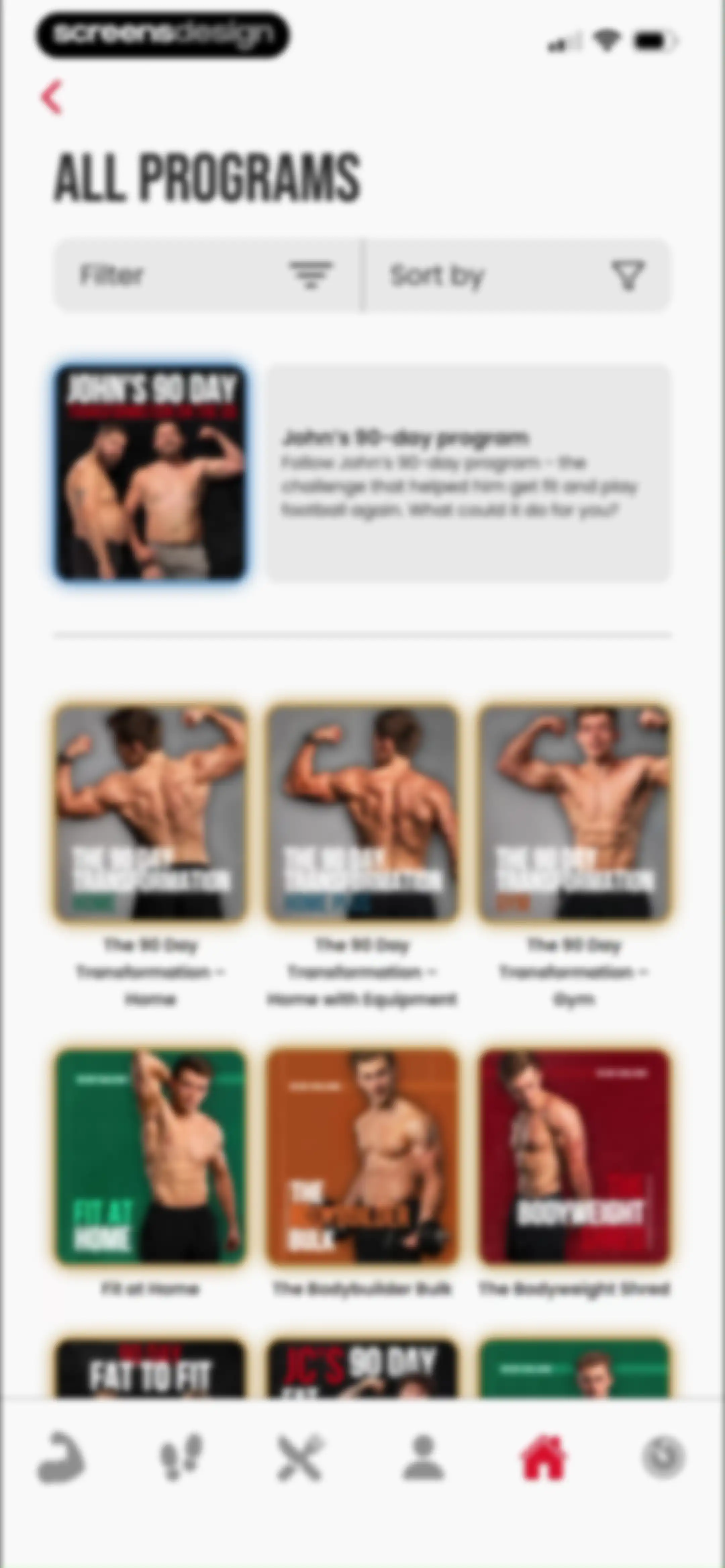 90 Day Challenge screen 98