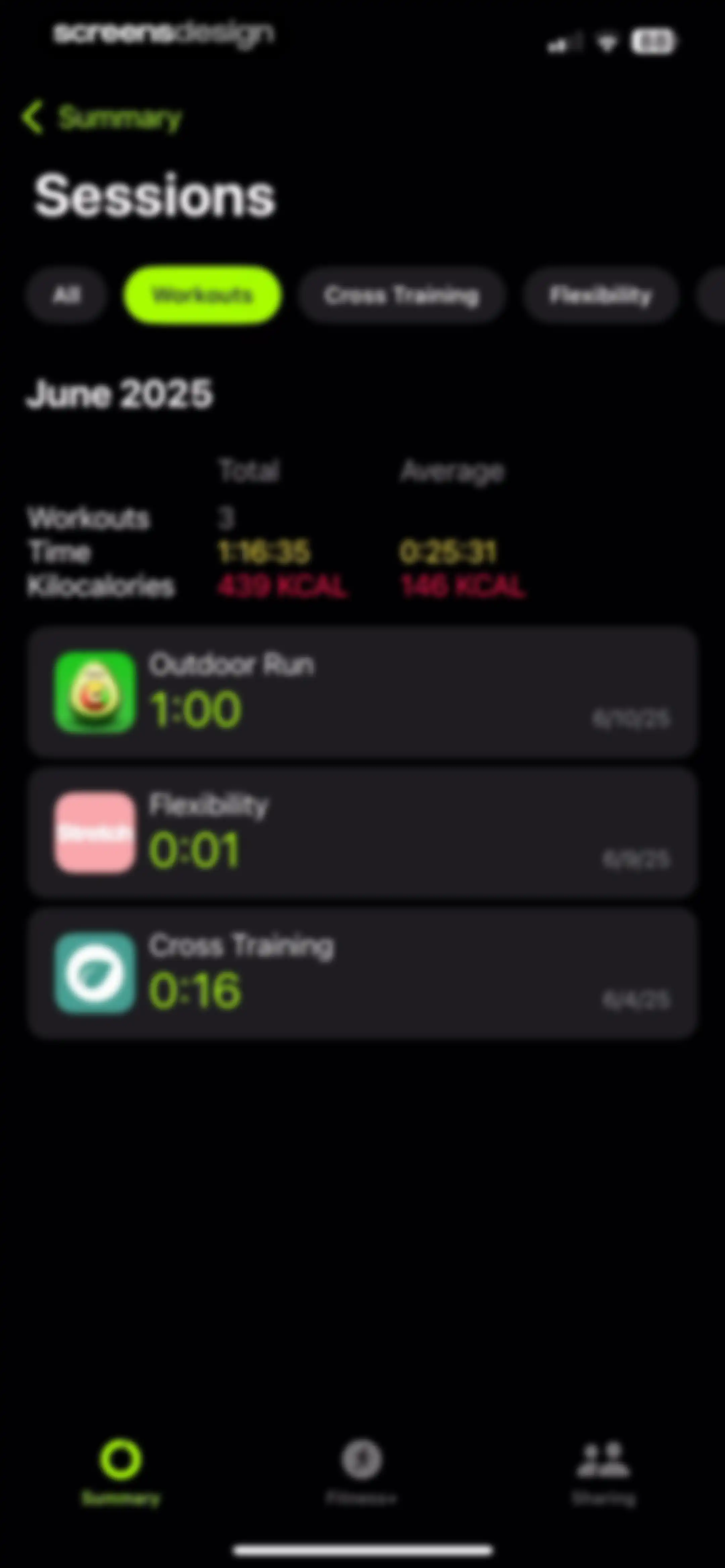 Apple Fitness screen 44