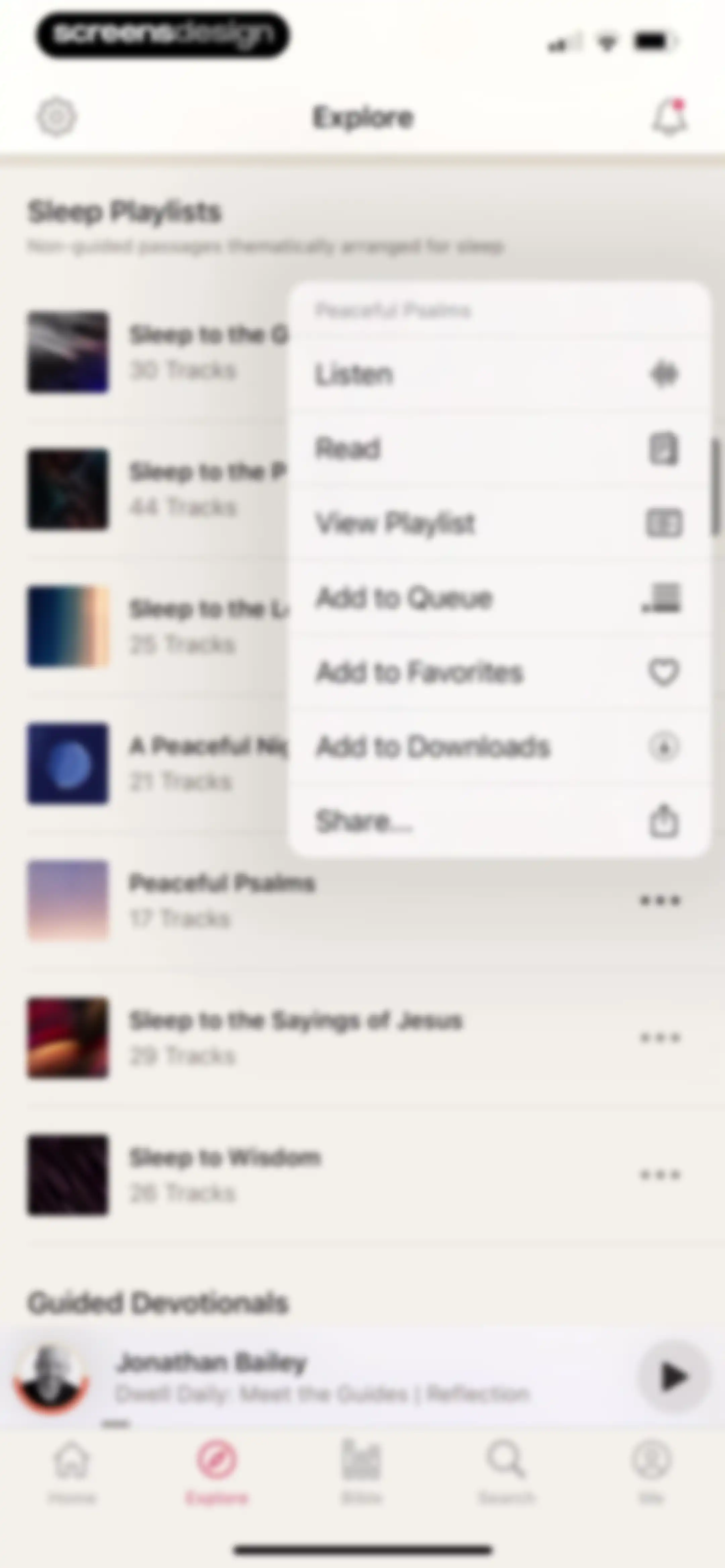 Dwell: Audio Bible screen 74