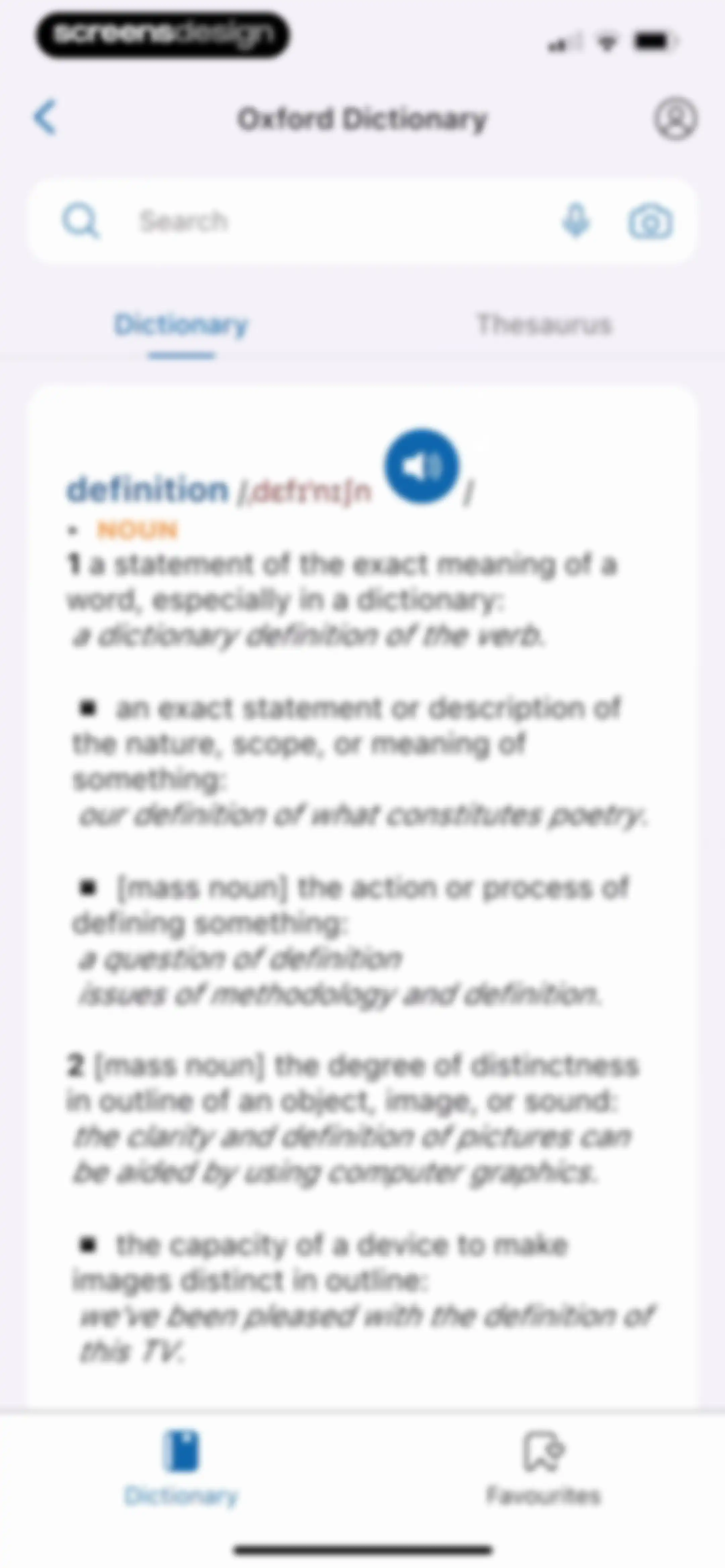 Oxford Dictionary & Thesaurus screen 47