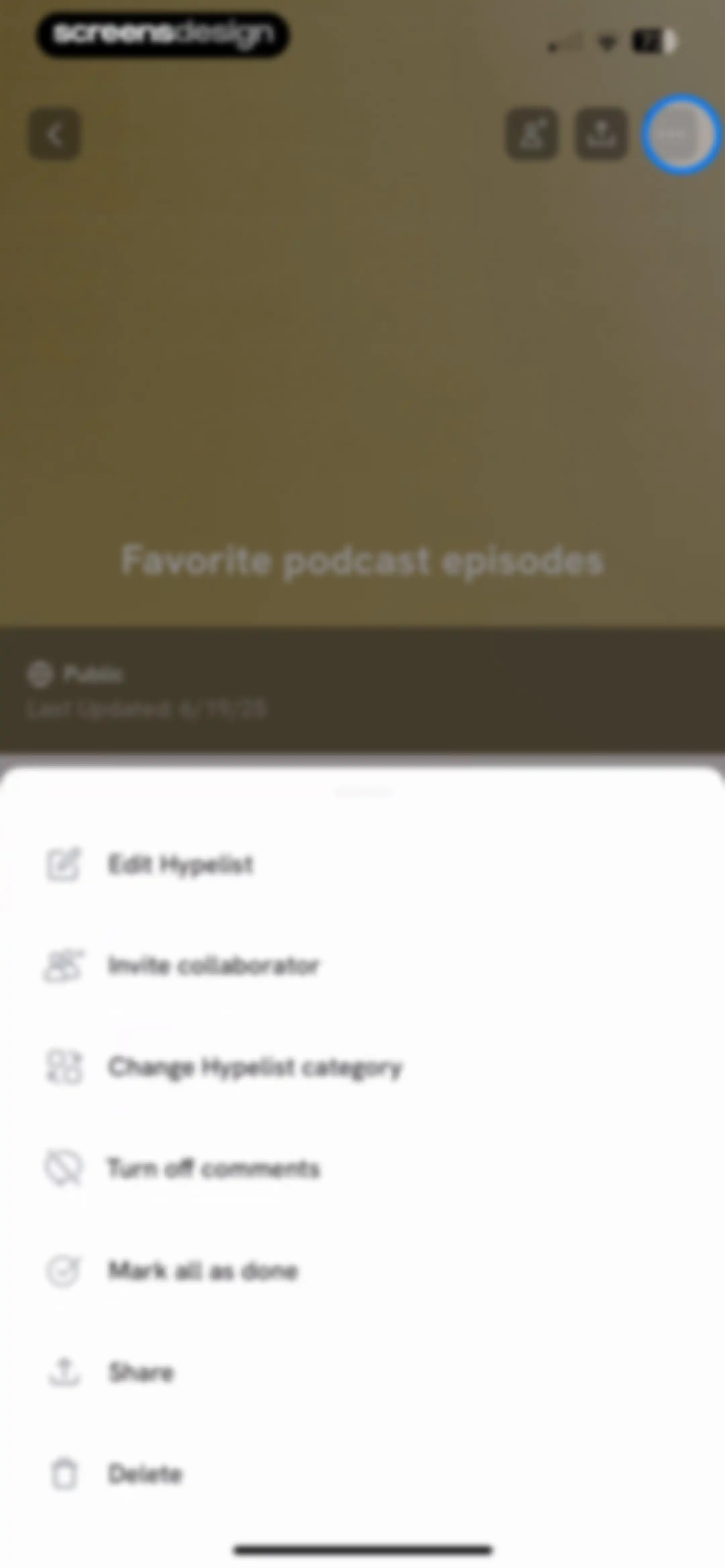 Hypelist: Create & Share Lists screen 107