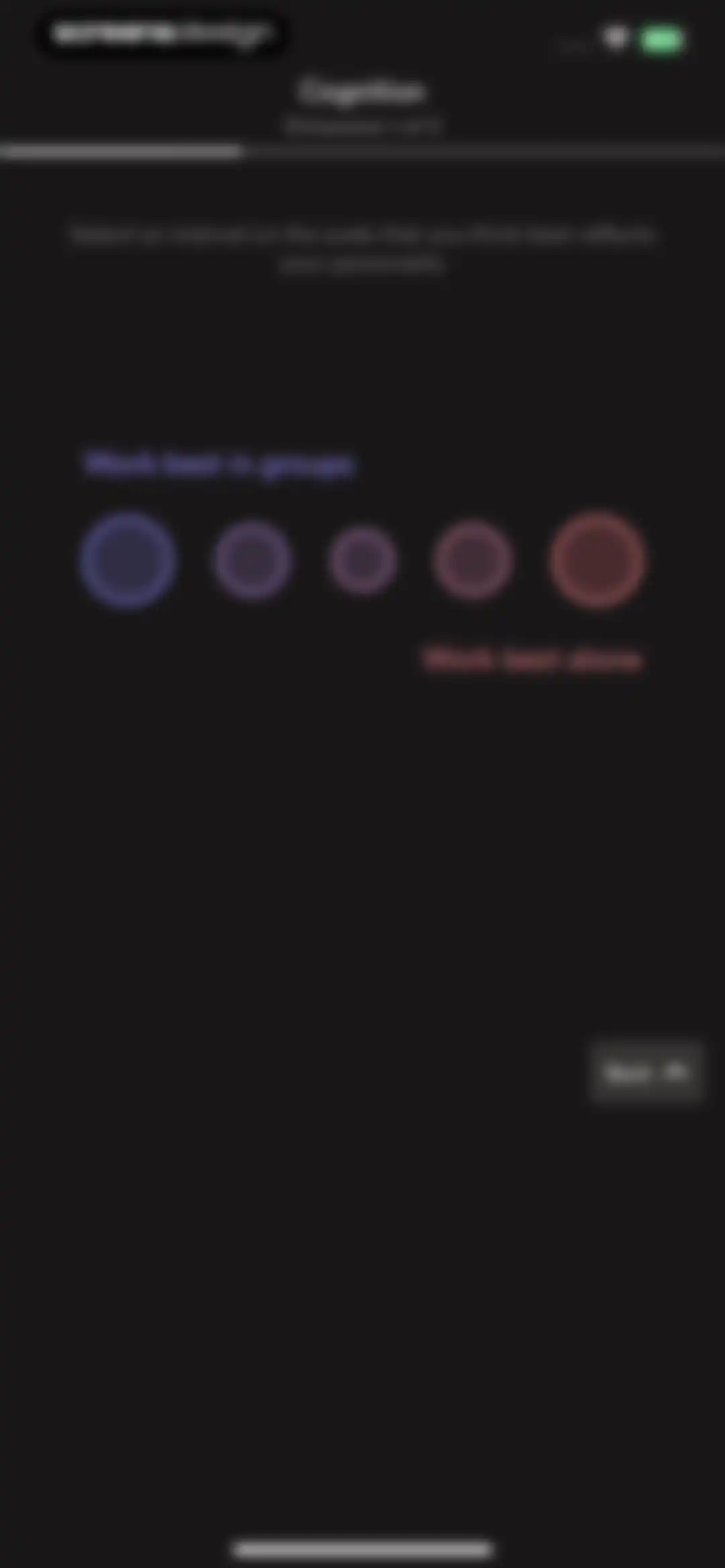 Dimensional: Personality Test screen 23