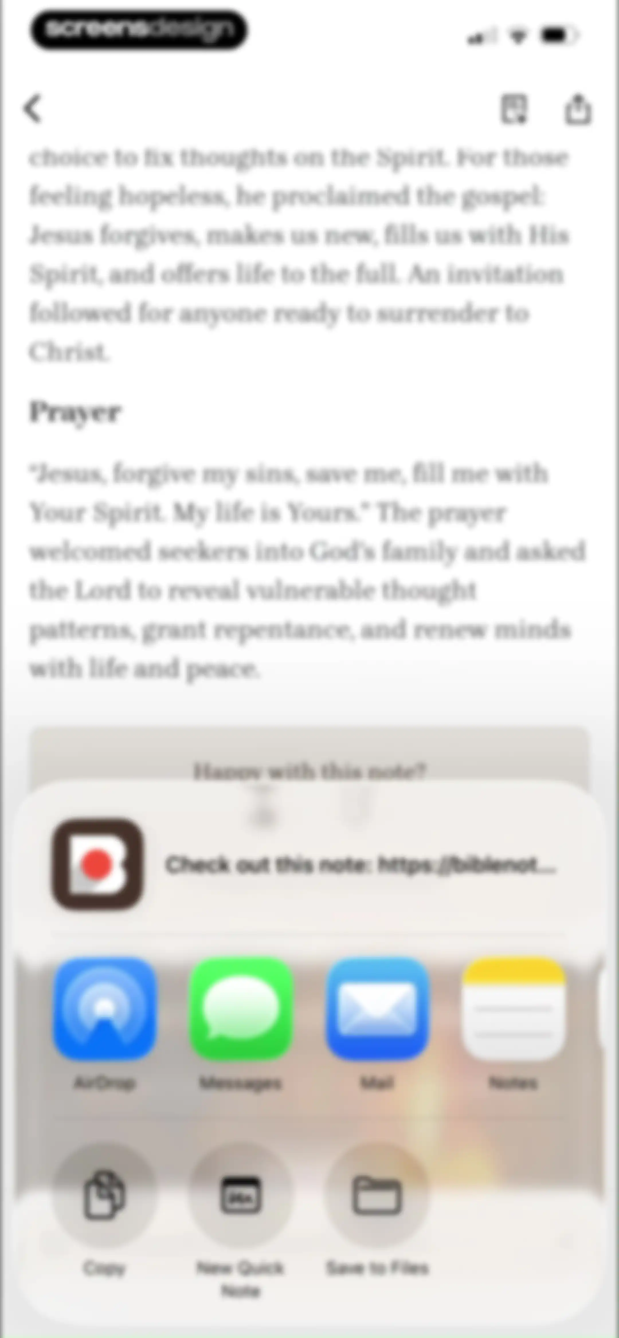 Bible Note: Sermon Notes screen 46