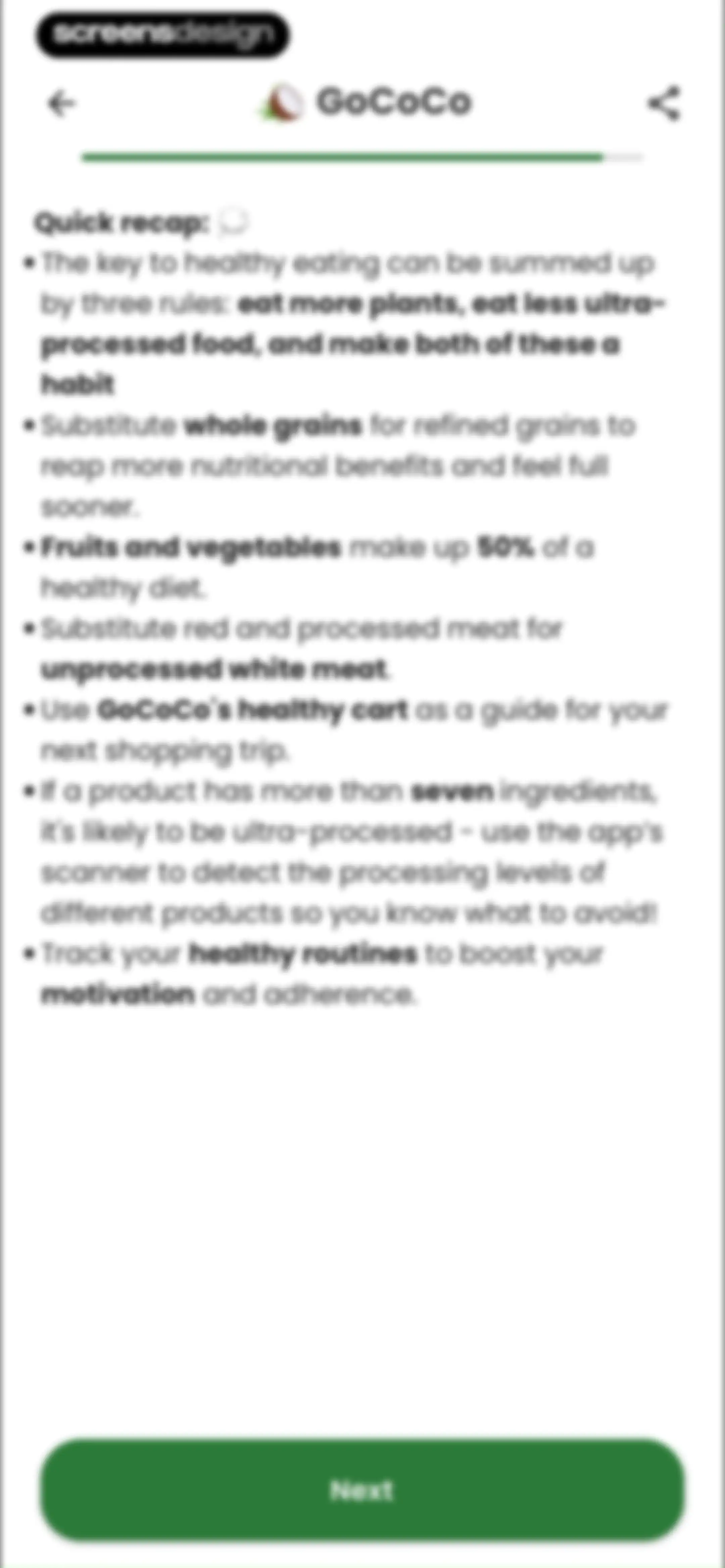 Diabetes food tracker - Gococo screen 133
