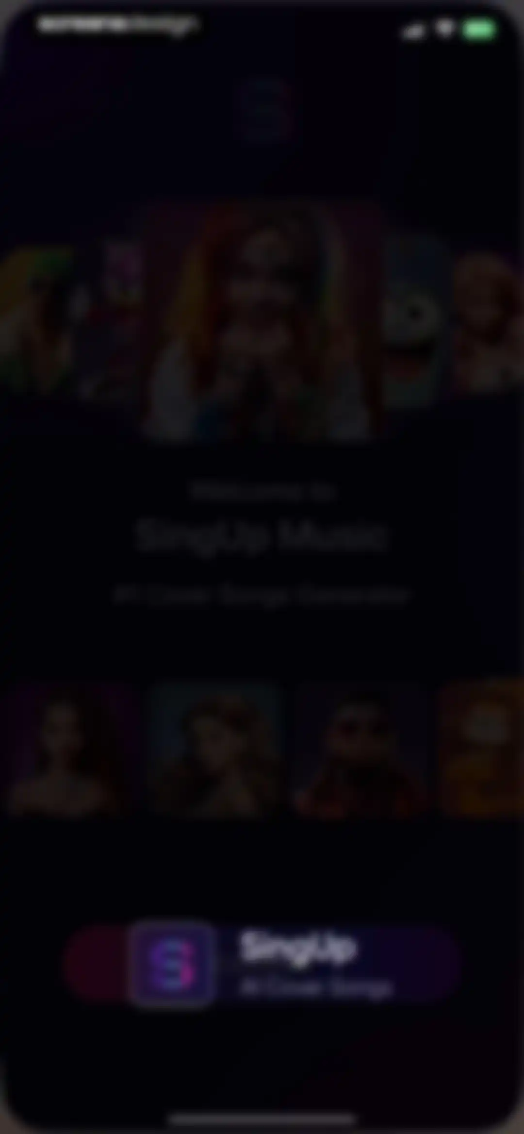 SingUp: AI Music Generator screen 1