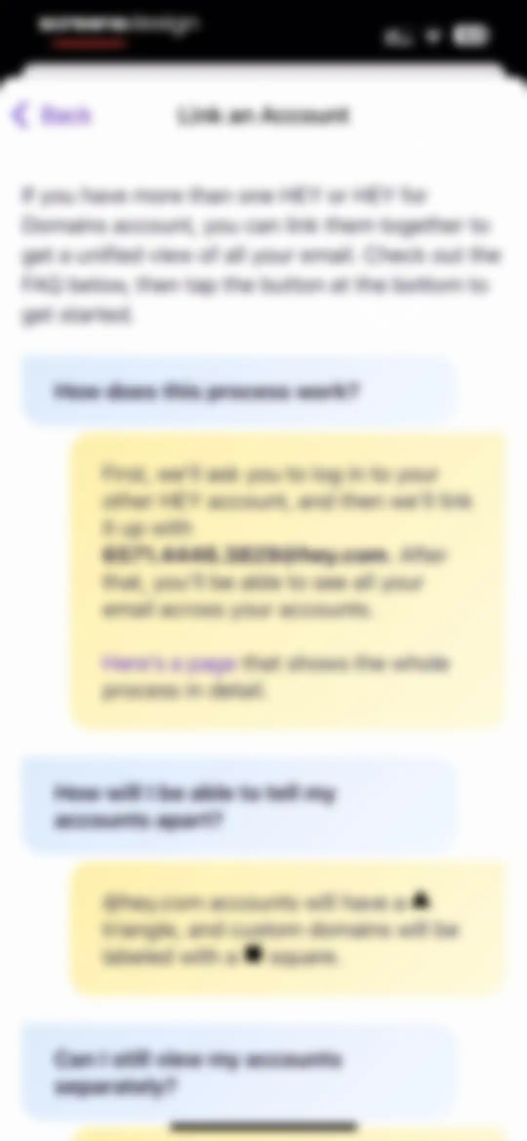 HEY Email screen 151