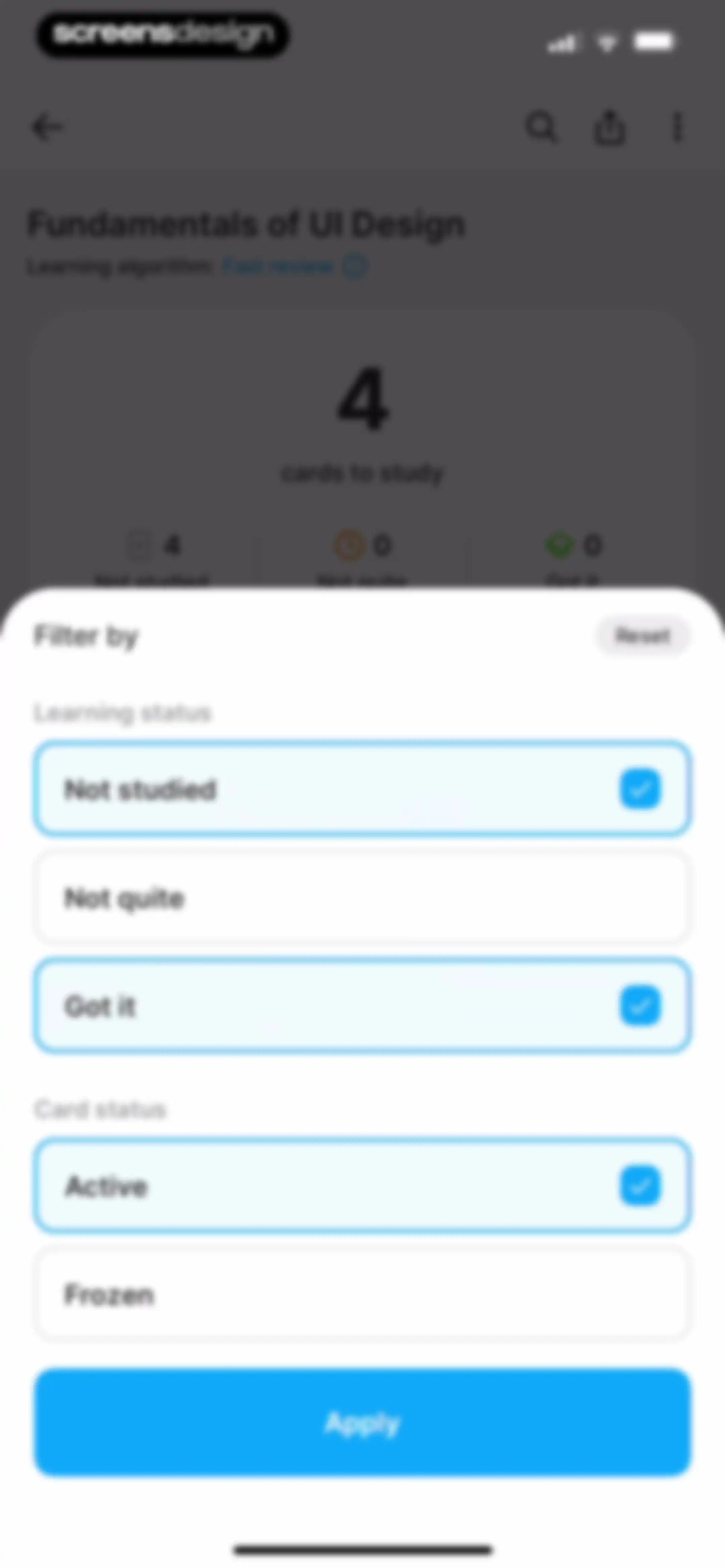 Noji - Flashcards study app screen 47