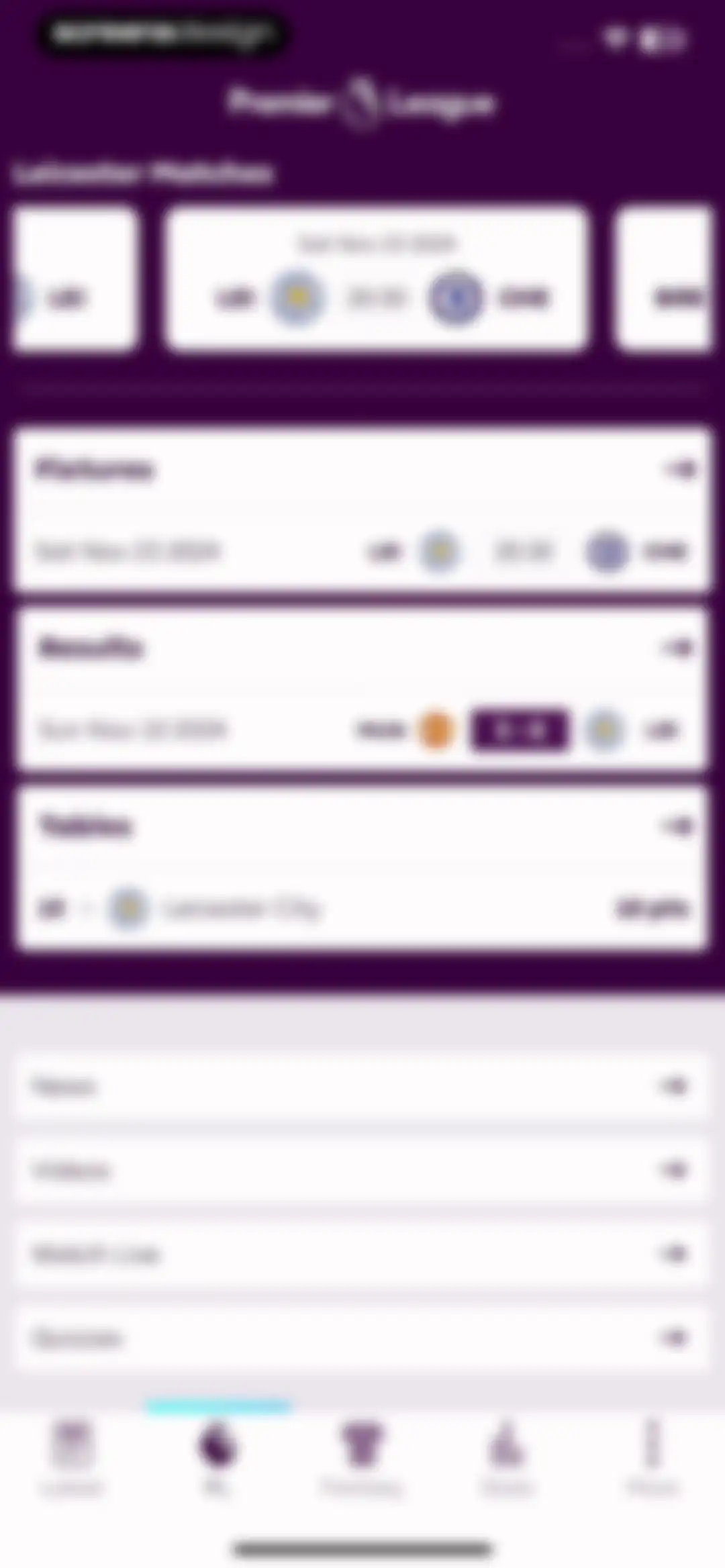Premier League - Scores, News screen 66